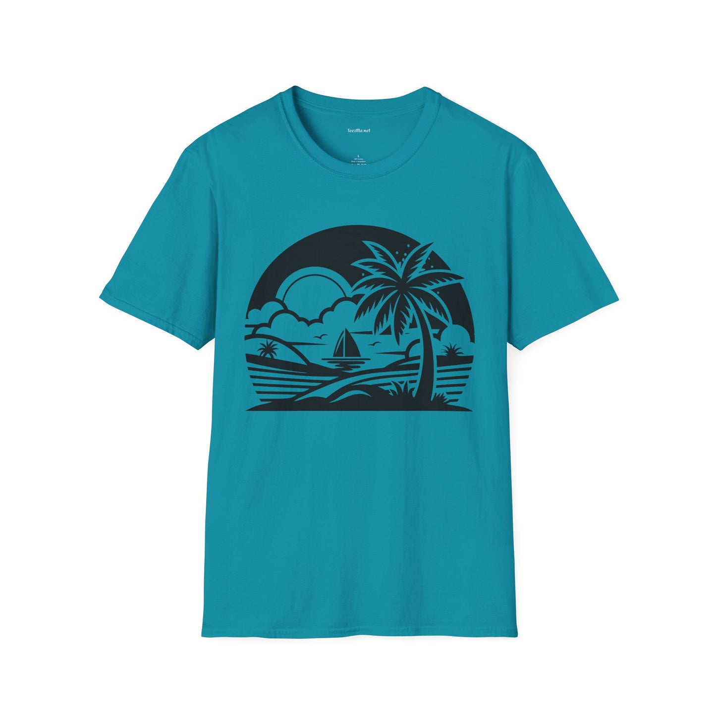 Beach Sunrise - Unisex Softstyle T-Shirt 100% Cotton Graphic