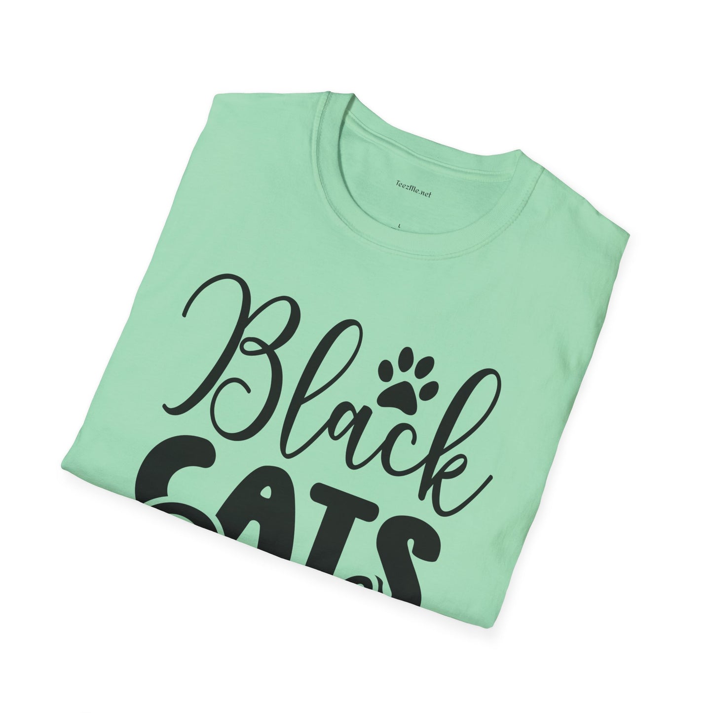 Black Cats Only - Unisex Softstyle T-Shirt 100% Cotton Graphic