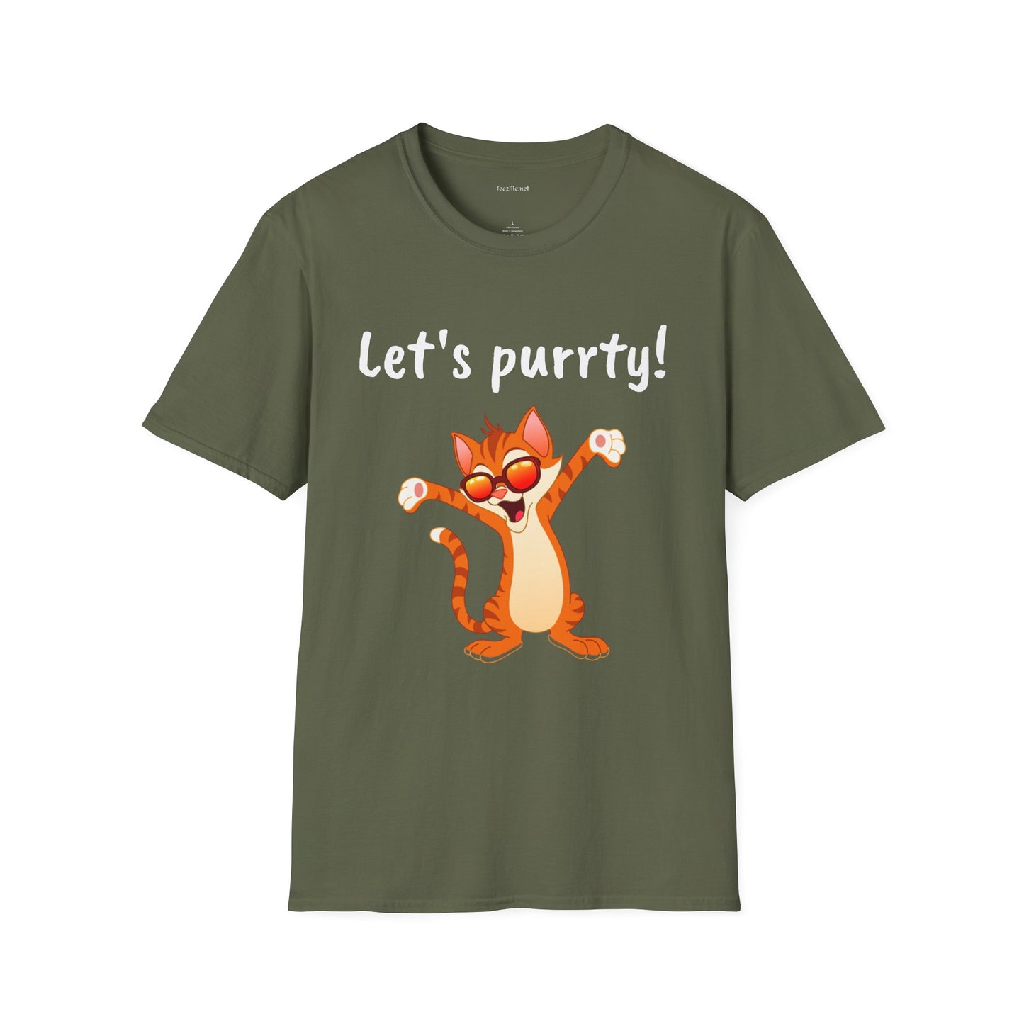 Let's purrty! - Unisex Softstyle T-Shirt 100% Cotton Graphic