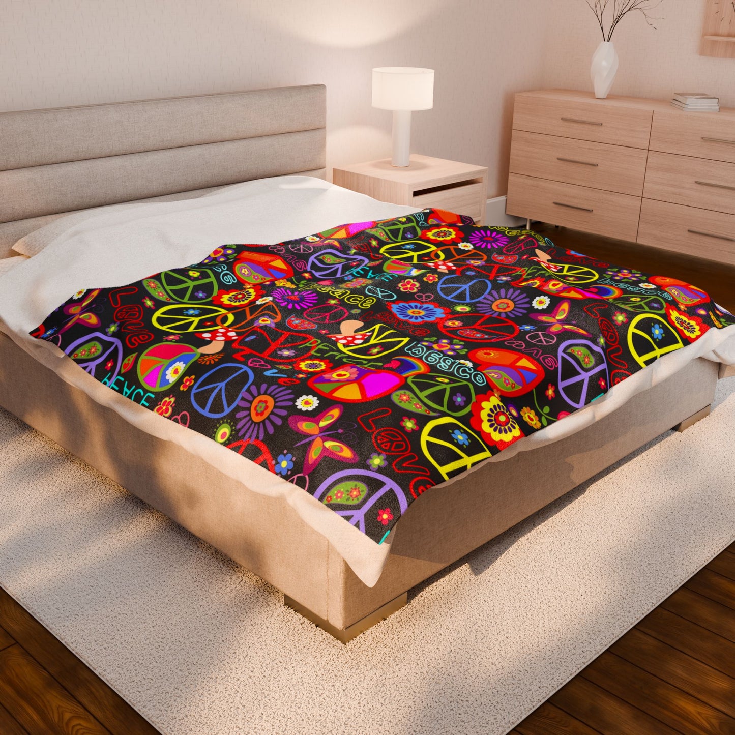 Hippie - Velveteen Plush Blanket