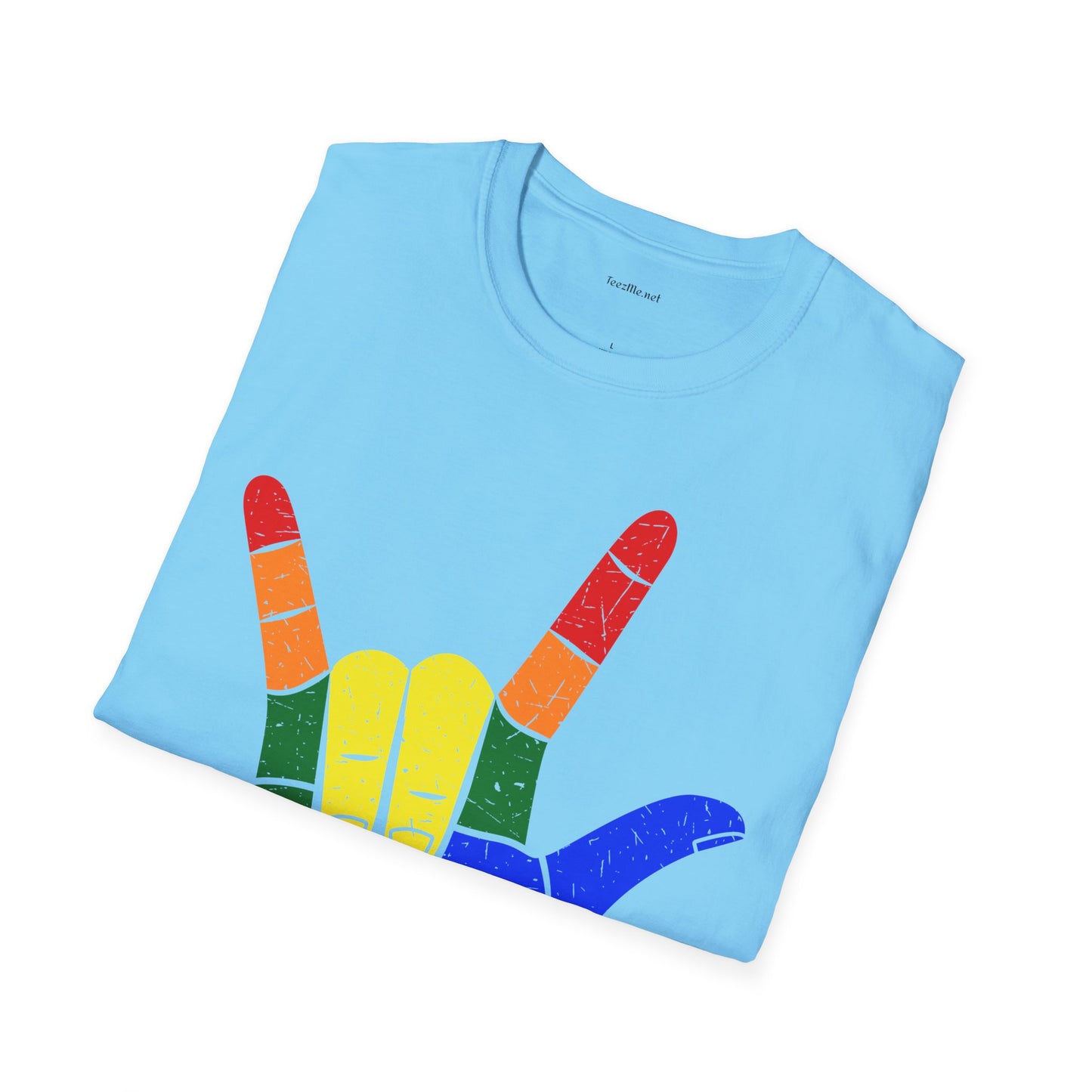 ASL Love LGBT  - Unisex Softstyle T-Shirt 100% Cotton Graphic