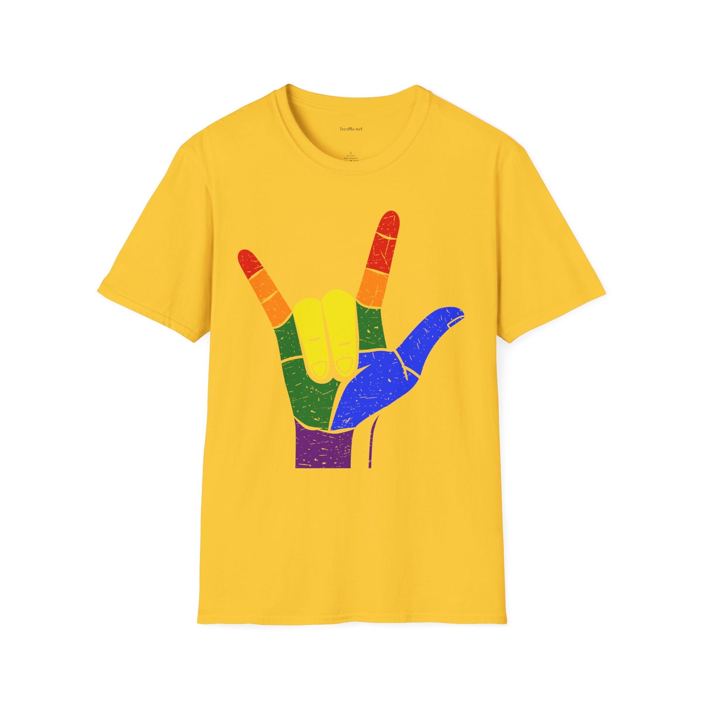 ASL Love LGBT  - Unisex Softstyle T-Shirt 100% Cotton Graphic