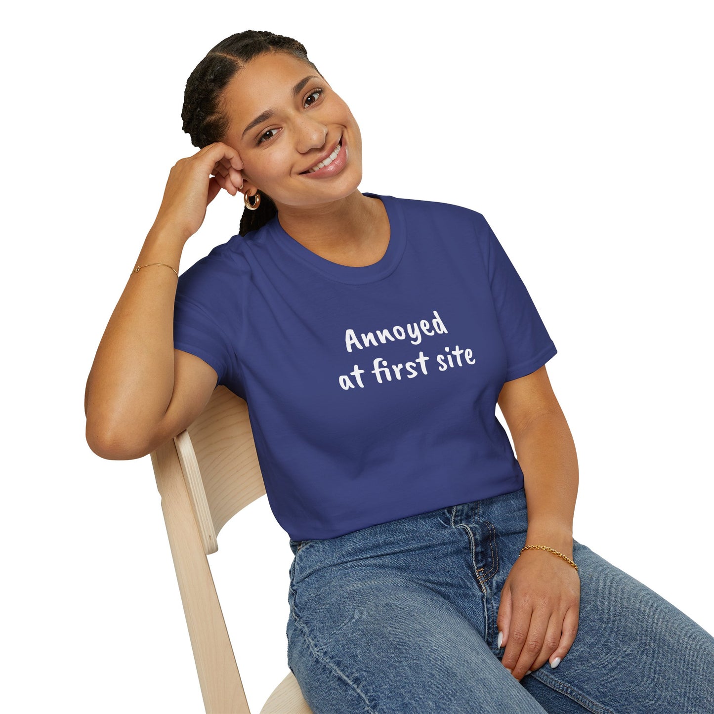 Annoyed at first site - Unisex Softstyle T-Shirt 100% Cotton Graphic