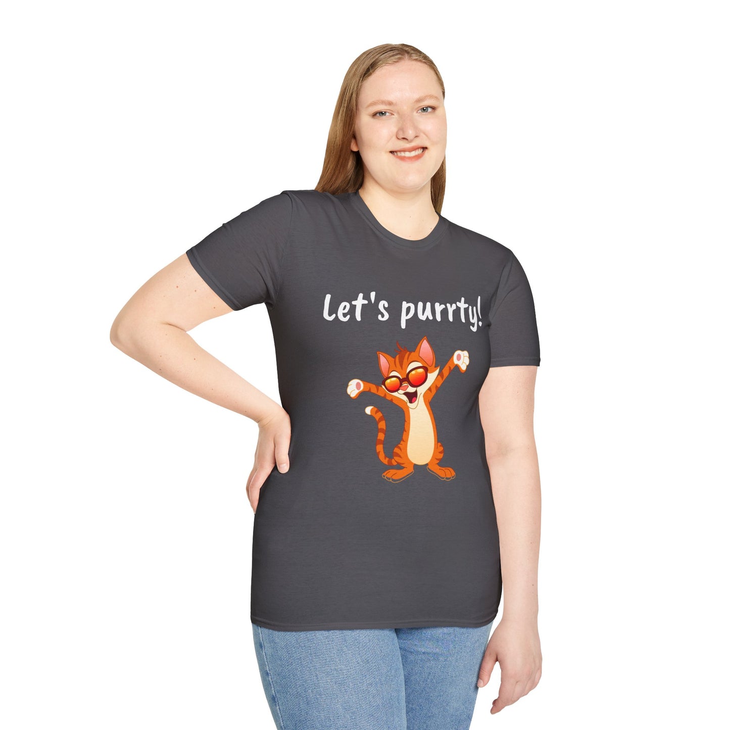 Let's purrty! - Unisex Softstyle T-Shirt 100% Cotton Graphic