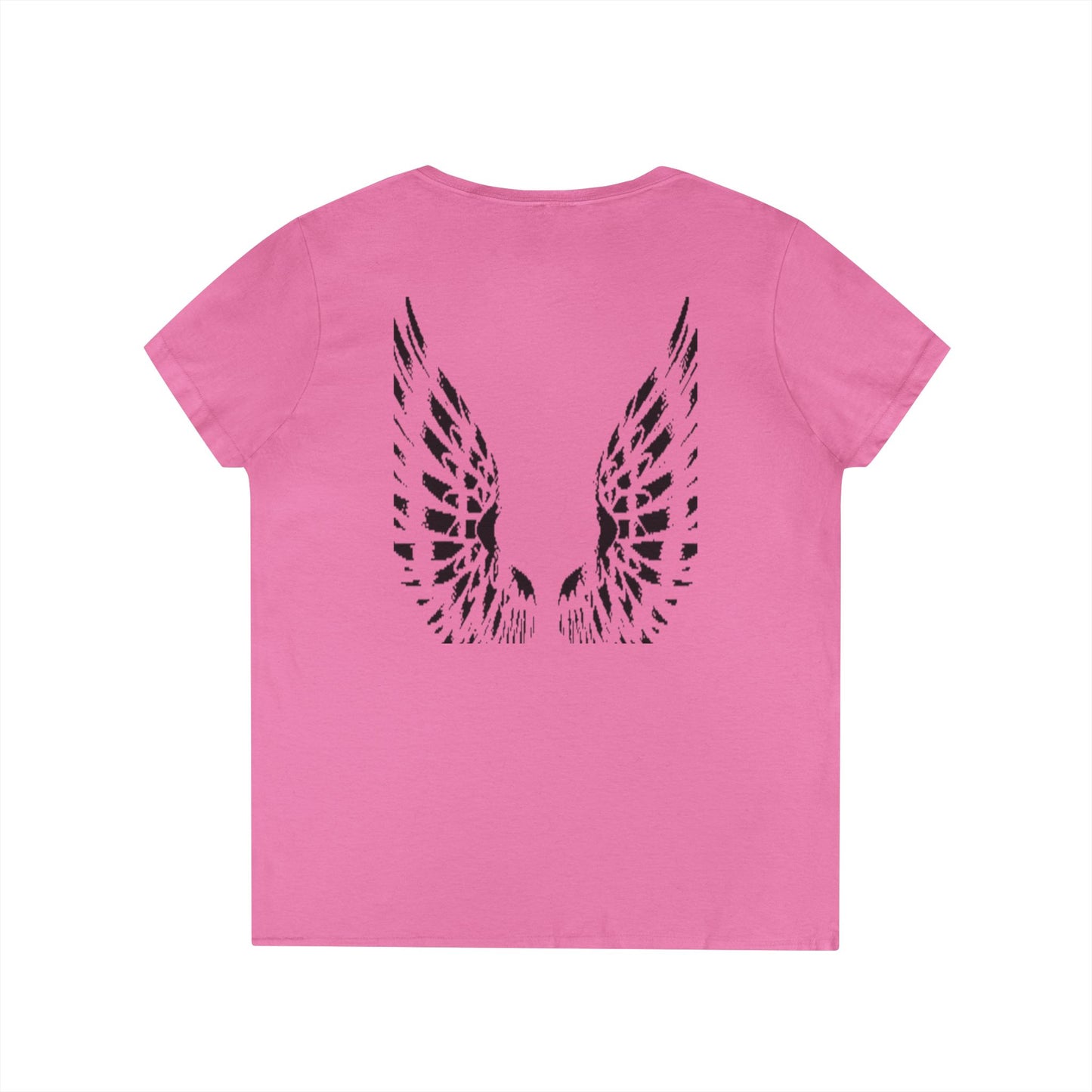 Angel Wings (back) - Ladies' V-Neck T-Shirt 100% cotton