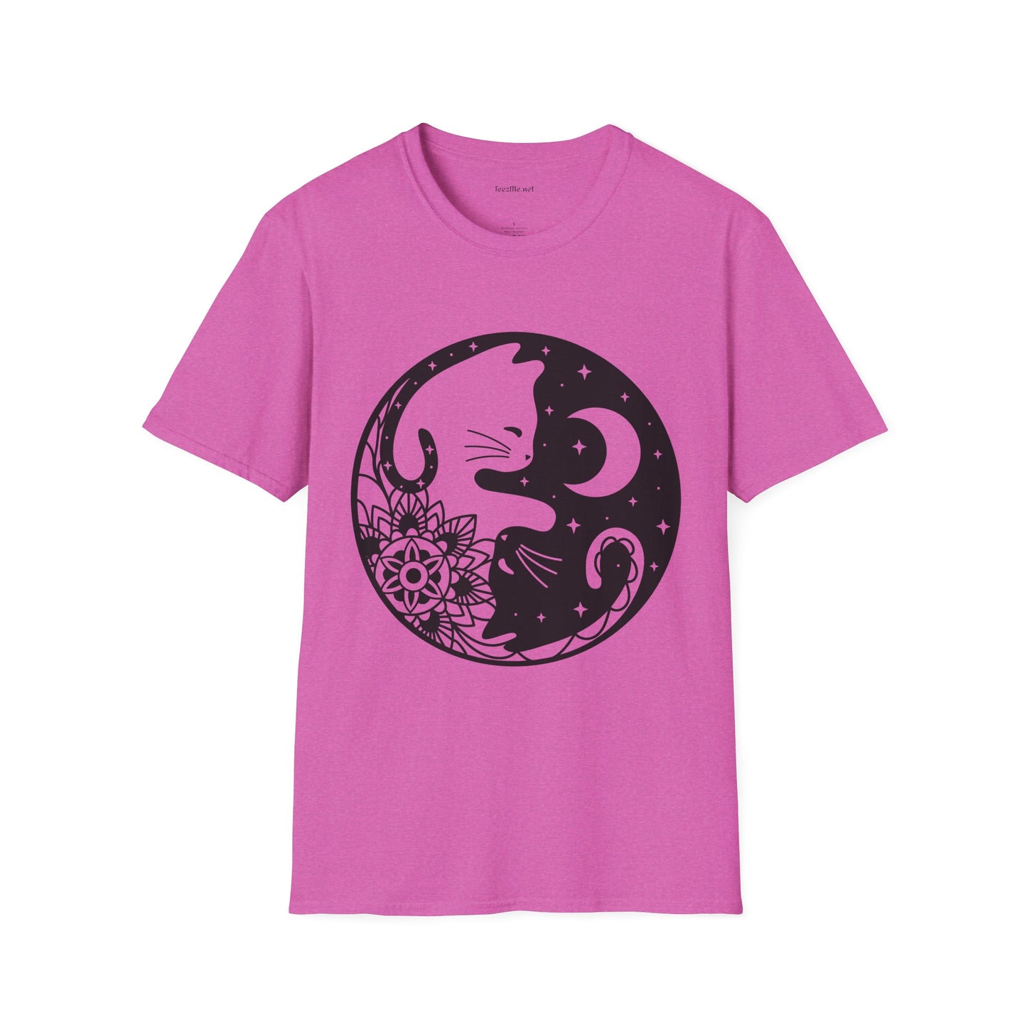 Yin Yang Cat1 Unisex Soft T-Shirt 100% Cotton Graphic