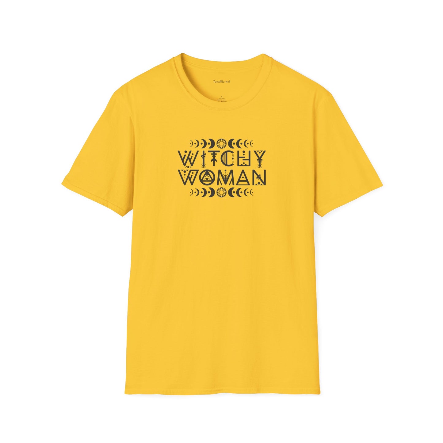 Witchy Woman with Moons - Unisex Softstyle T-Shirt 100% Cotton Graphic