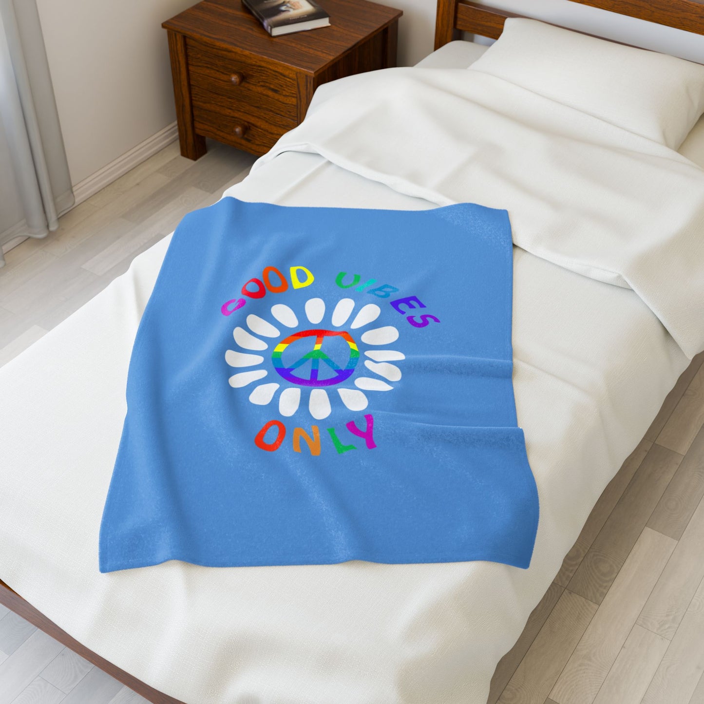 Good Vibes Velveteen Plush Blanket