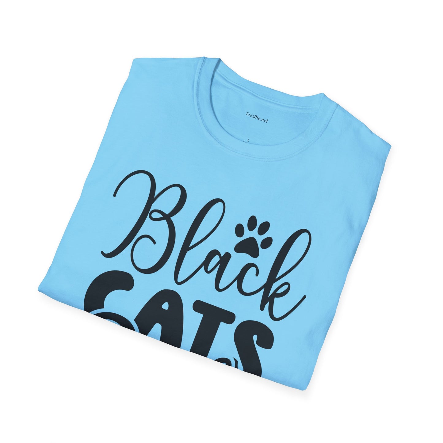 Black Cats Only - Unisex Softstyle T-Shirt 100% Cotton Graphic