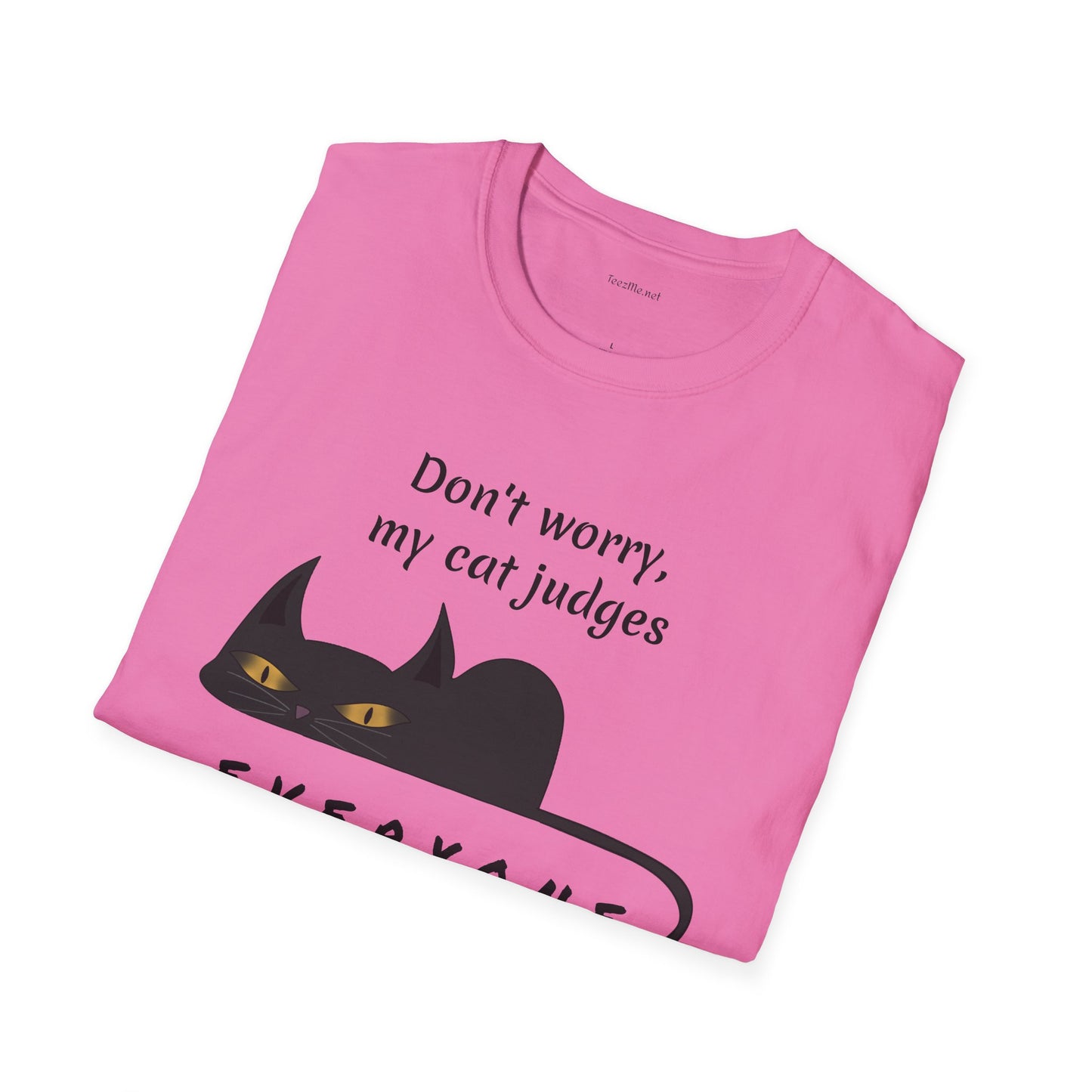 Judging Cat - Unisex Softstyle T-Shirt 100% Cotton Graphic