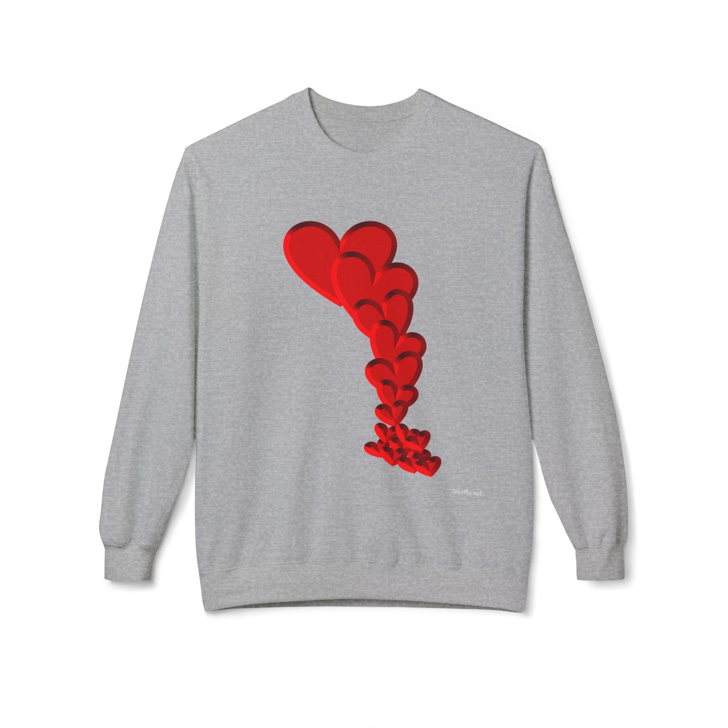 Falling Hearts - Unisex Midweight Softstyle Fleece Crewneck Sweatshirt