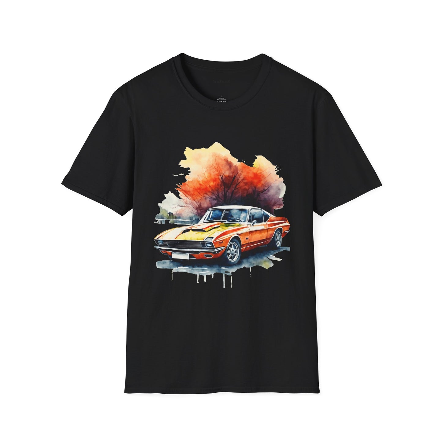 Mustang Car - Unisex Softstyle T-Shirt 100% Cotton Graphic