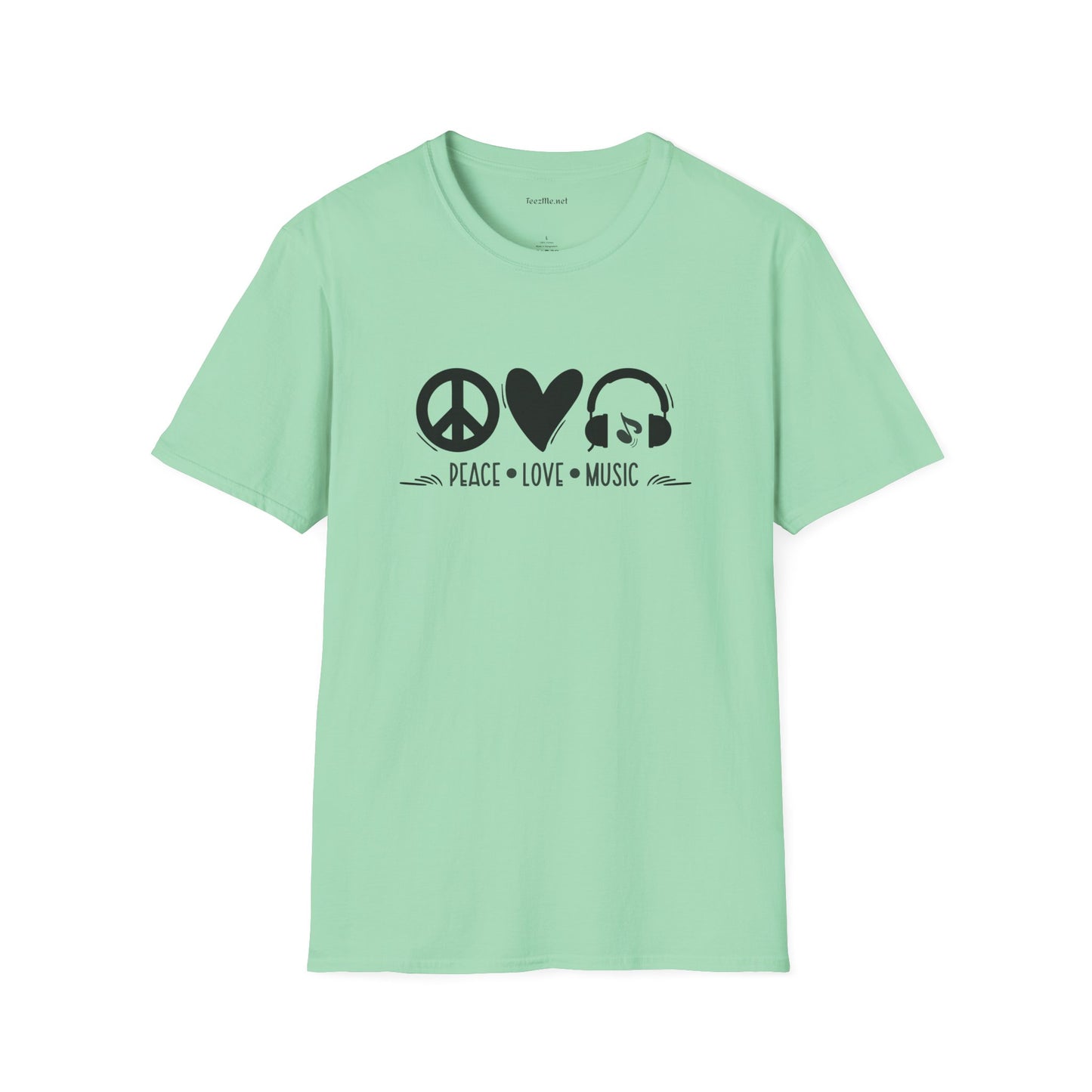Peace Love Music - Unisex Softstyle T-Shirt 100% Cotton Graphic