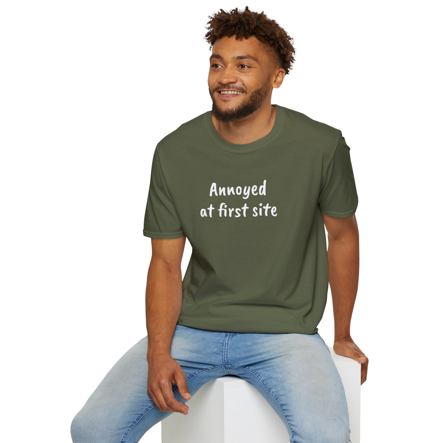 Annoyed at first site - Unisex Softstyle T-Shirt 100% Cotton Graphic