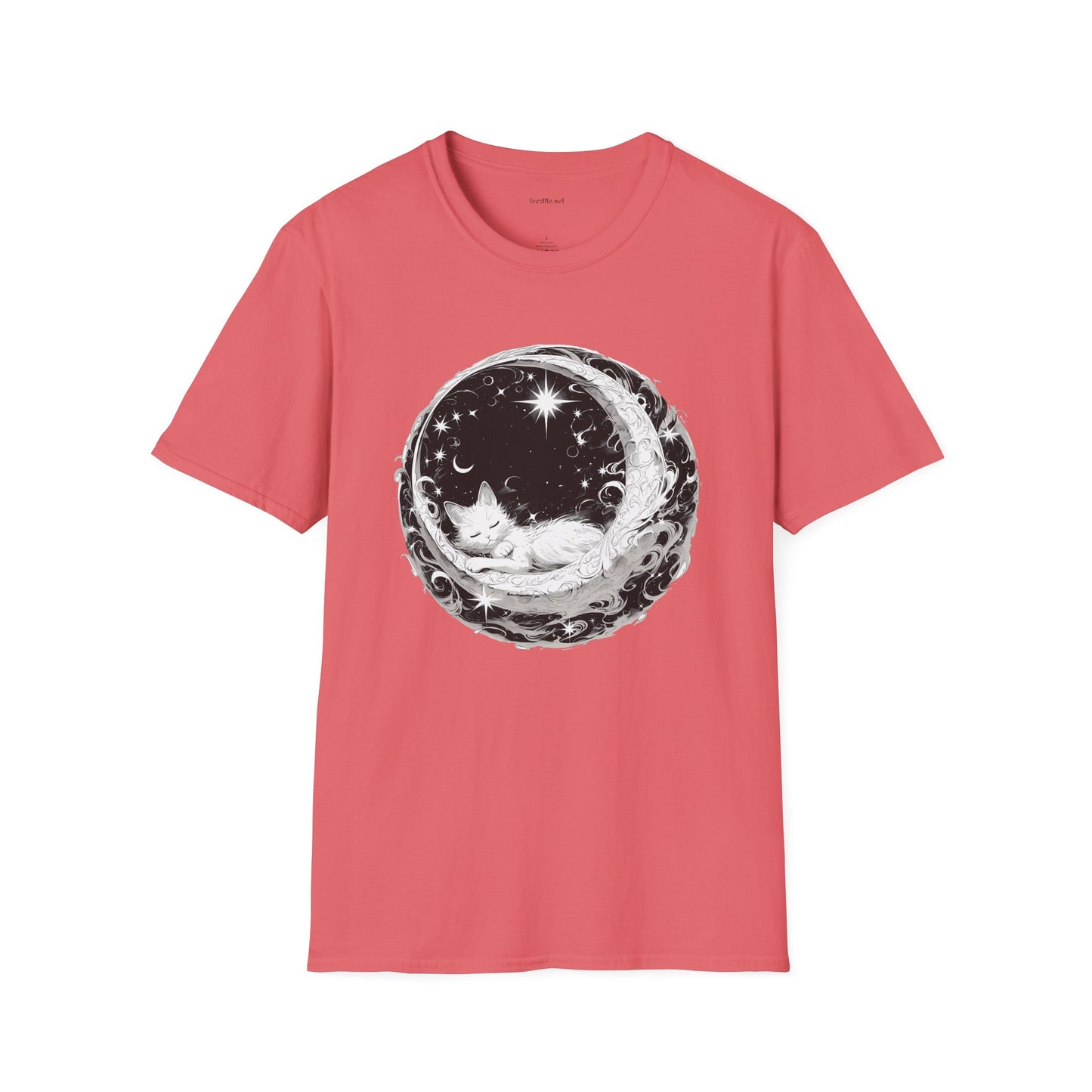 Moon Cat - Unisex Softstyle T-Shirt 100% Cotton Graphic