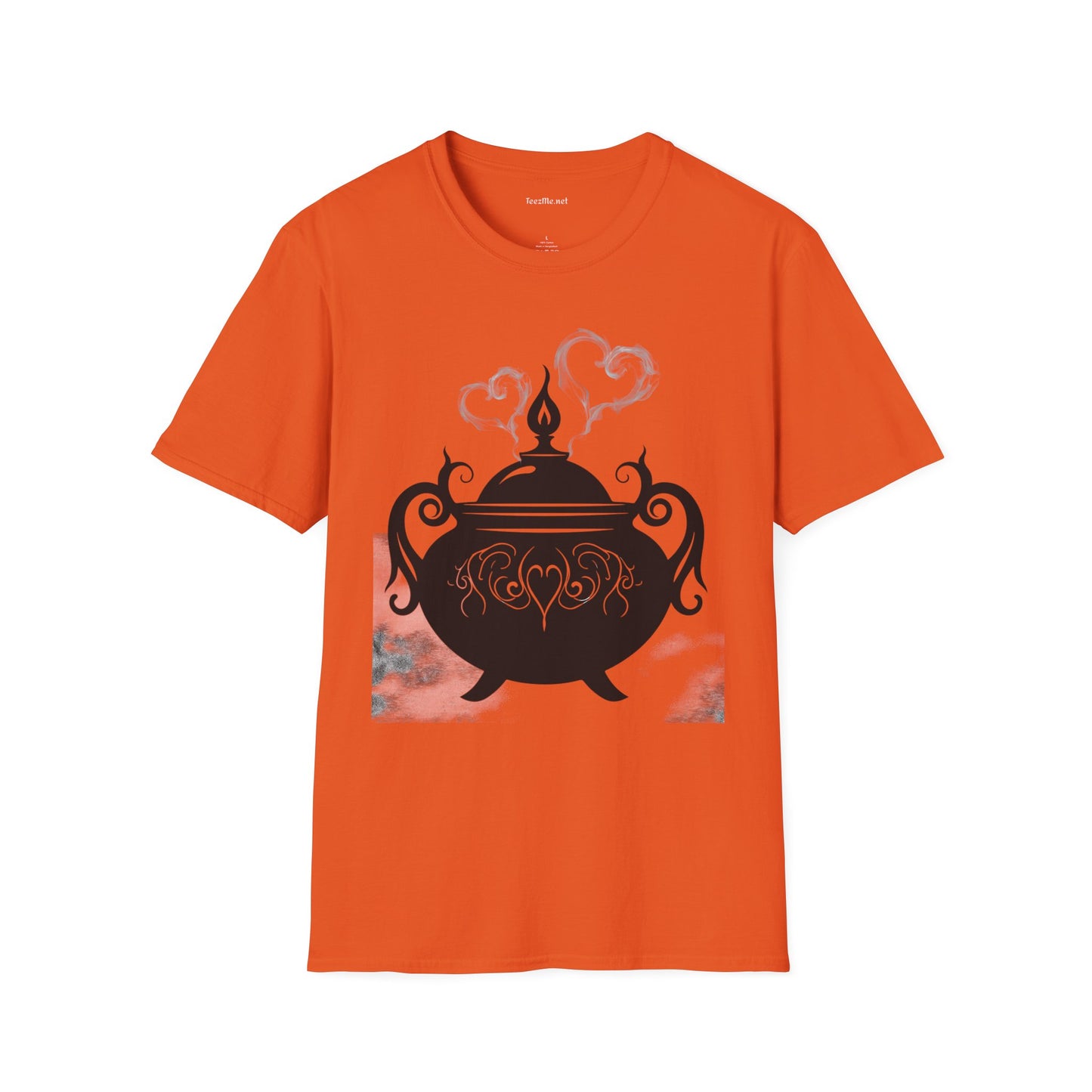 Black Cauldron with Hearts Unisex Soft T-Shirt 100% Cotton Graphic