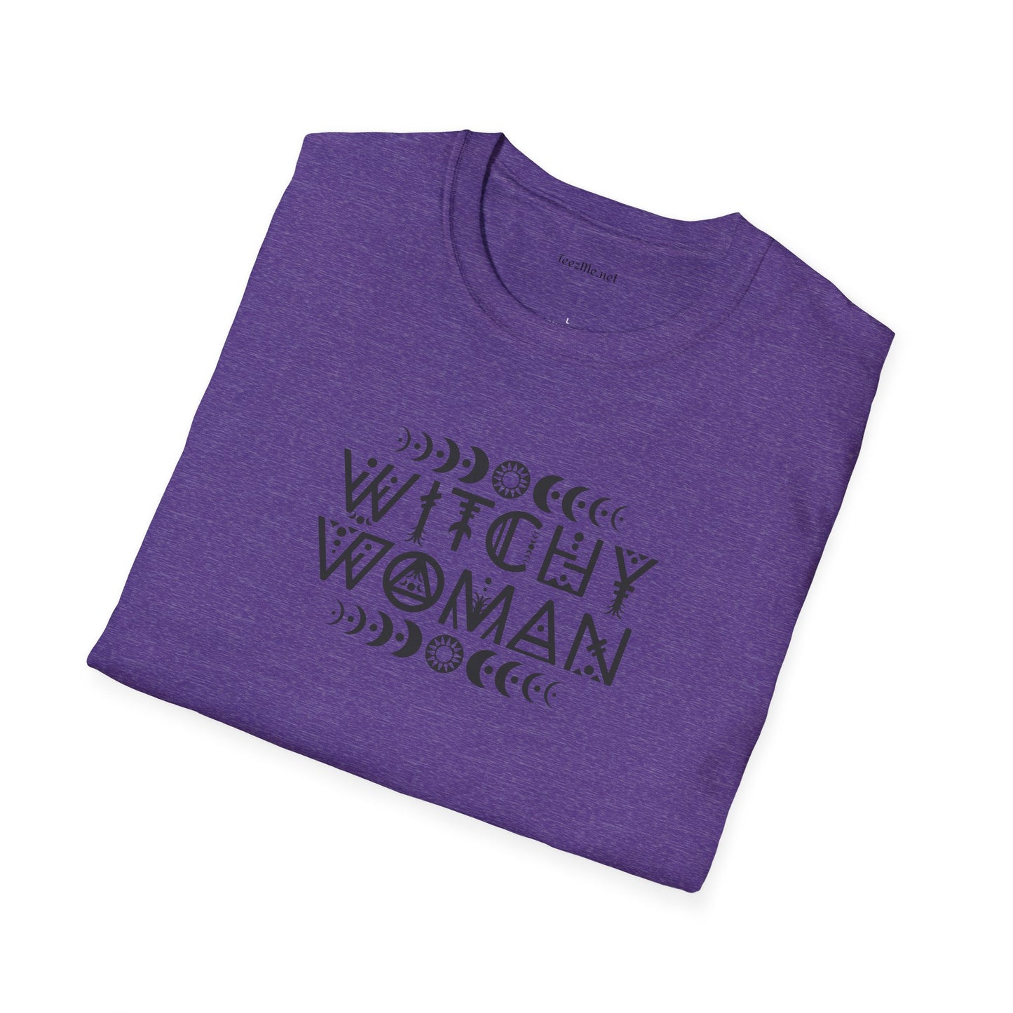 Witchy Woman with Moons - Unisex Softstyle T-Shirt 100% Cotton Graphic
