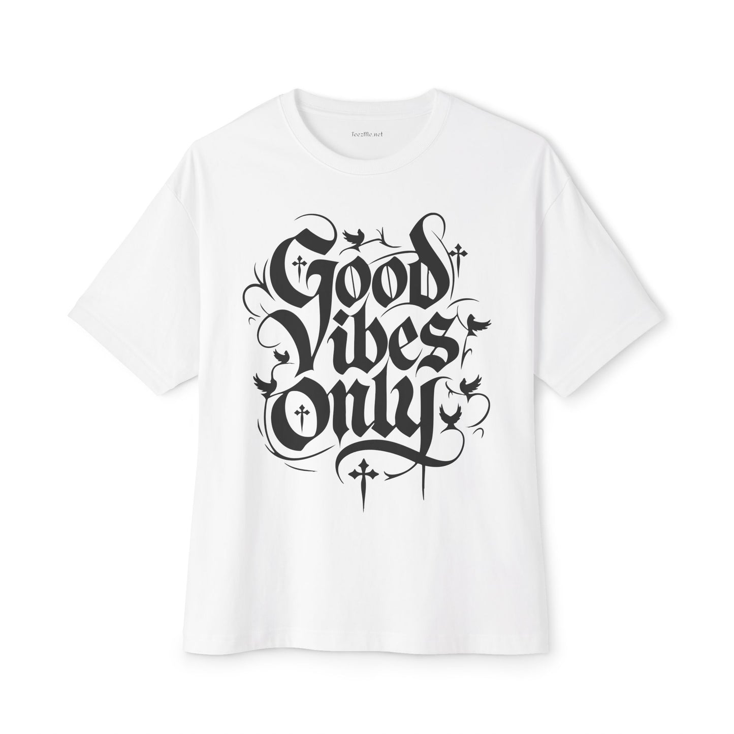 Good Vibes Only Goth Unisex Oversized Boxy Tee