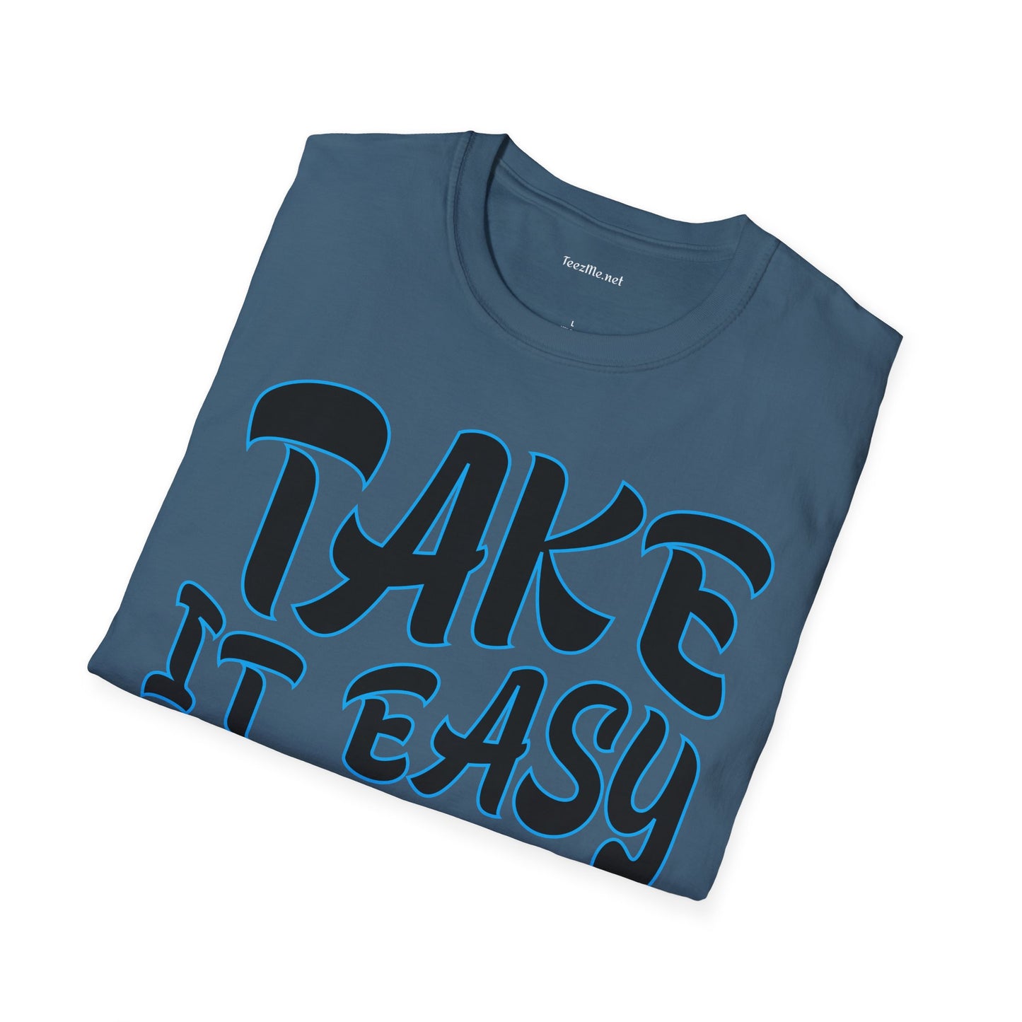 Take It Easy (blue) Unisex Softstyle T-Shirt 100% Cotton