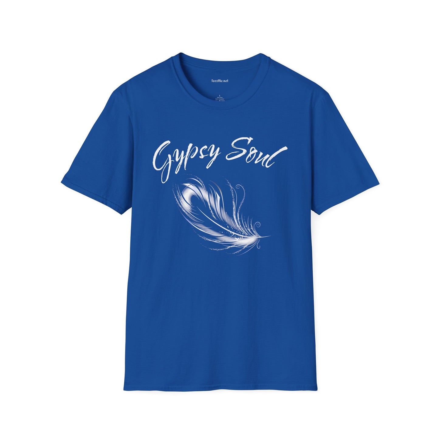 Gypsy Soul with Feather Unisex Softstyle T-Shirt 100% Cotton