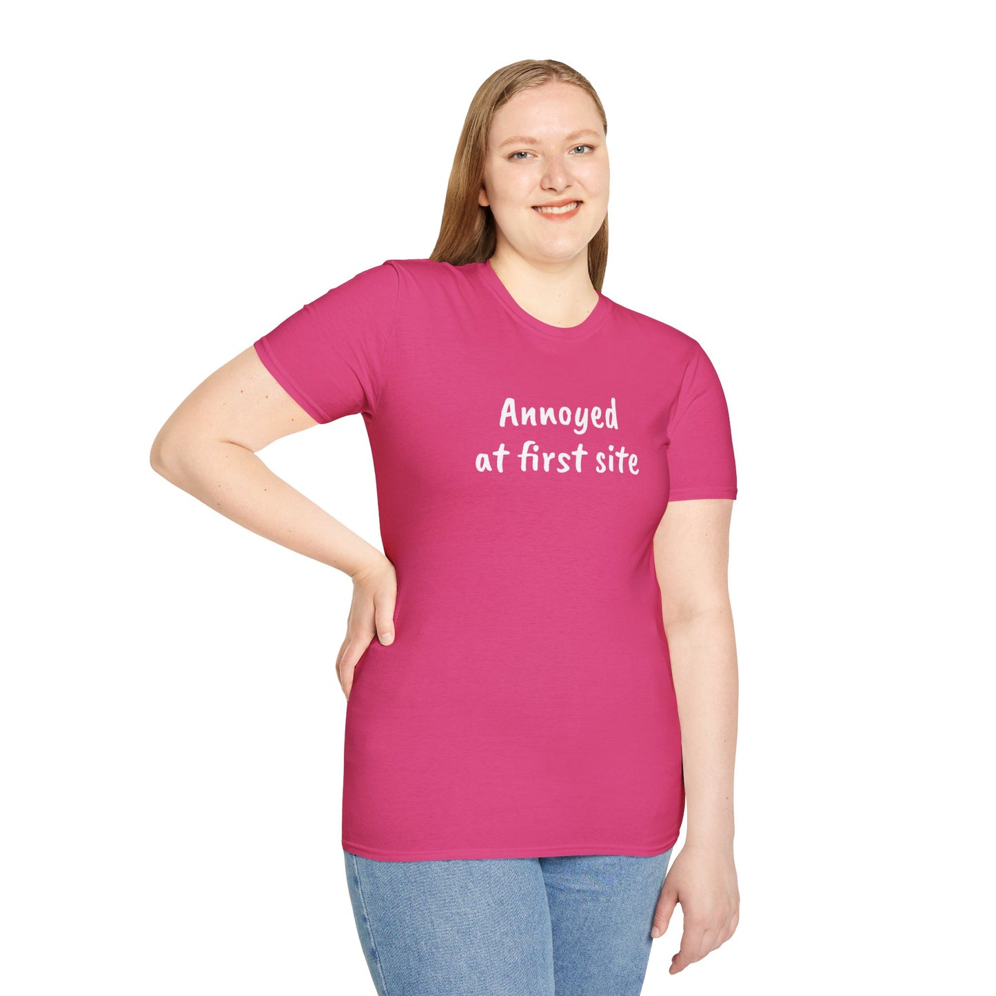 Annoyed at first site - Unisex Softstyle T-Shirt 100% Cotton Graphic