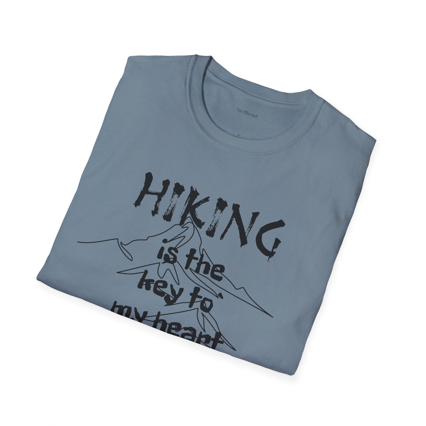 Hiking is the key to my heart - Unisex Softstyle T-Shirt 100% Cotton Graphic