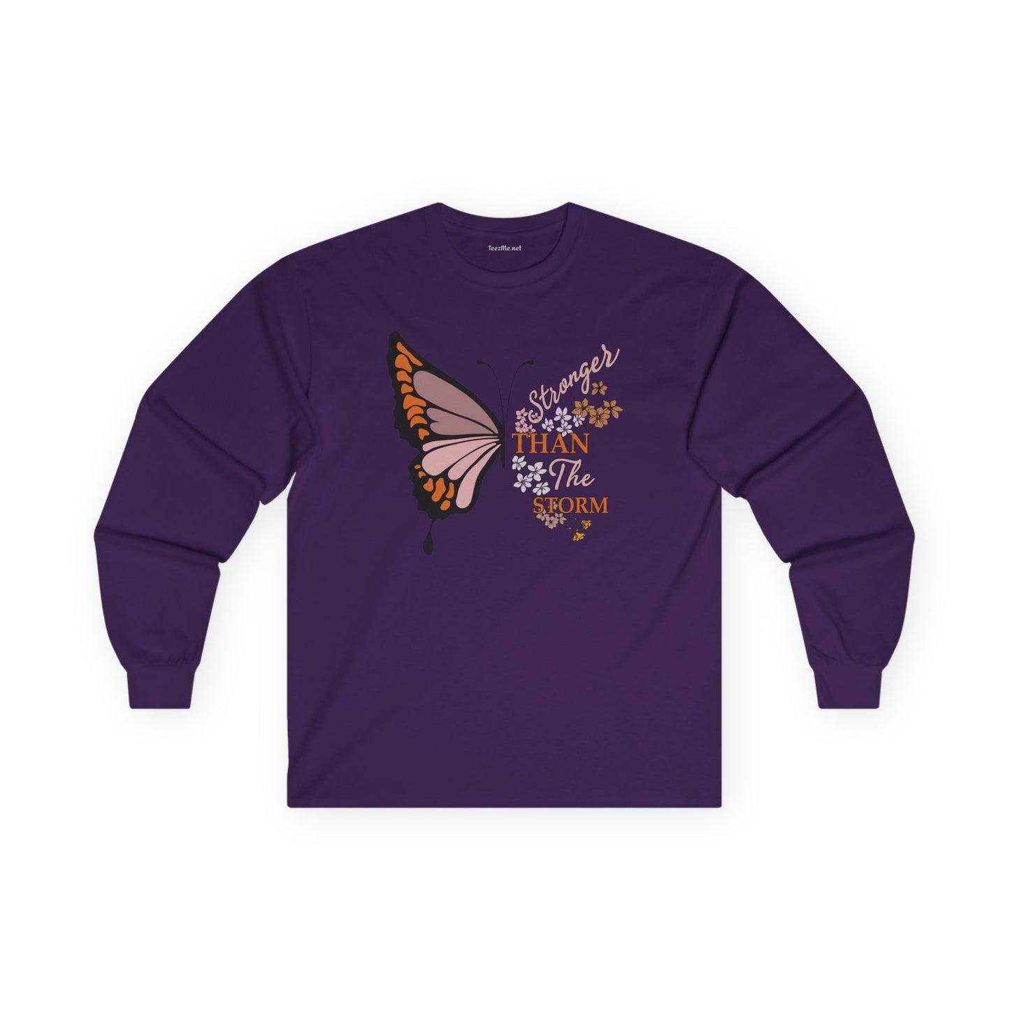 Stronger than the Storm with Butterfly Unisex Ultra Cotton Long Sleeve Tee