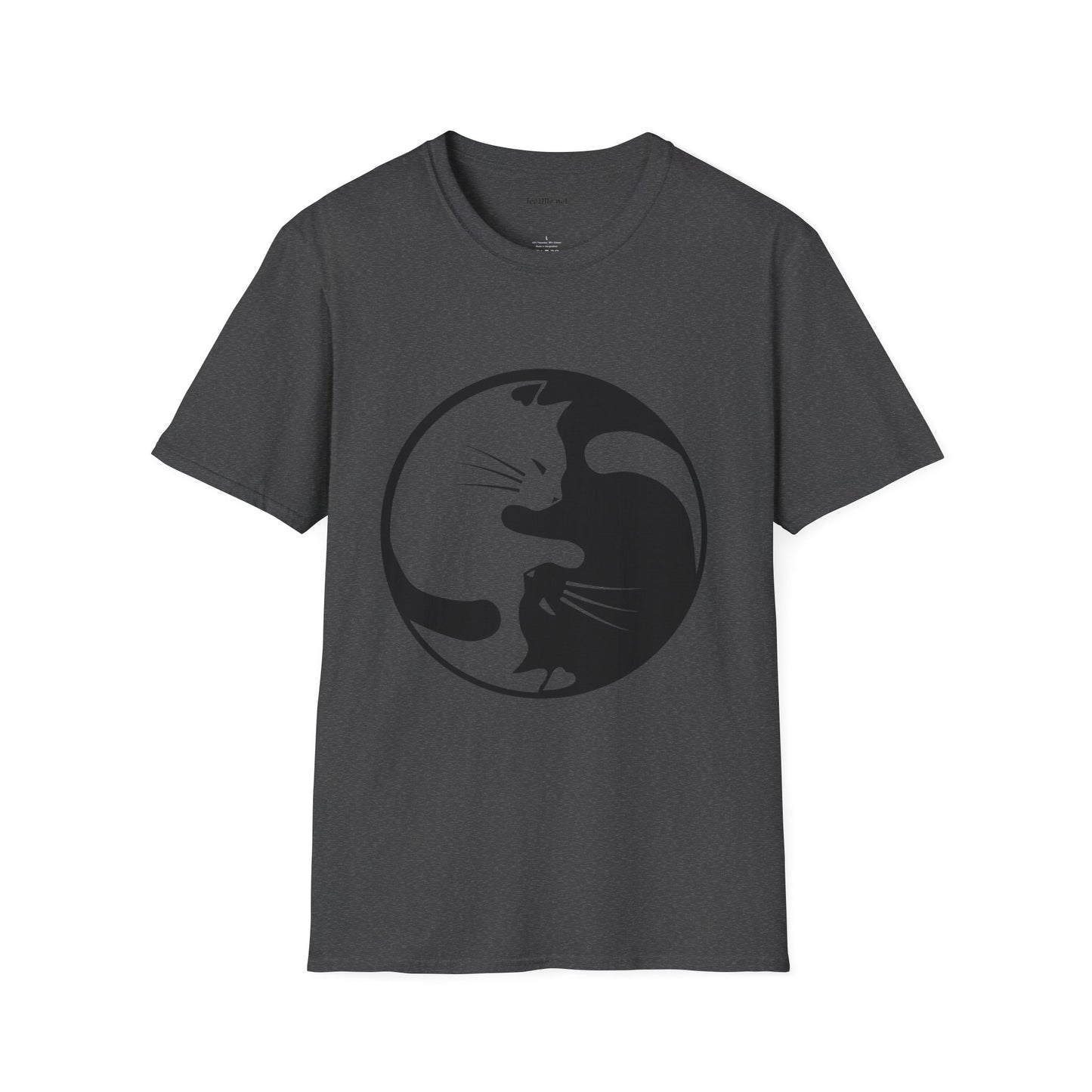 Yin Yang Cat3 Unisex Soft T-Shirt 100% Cotton Graphic
