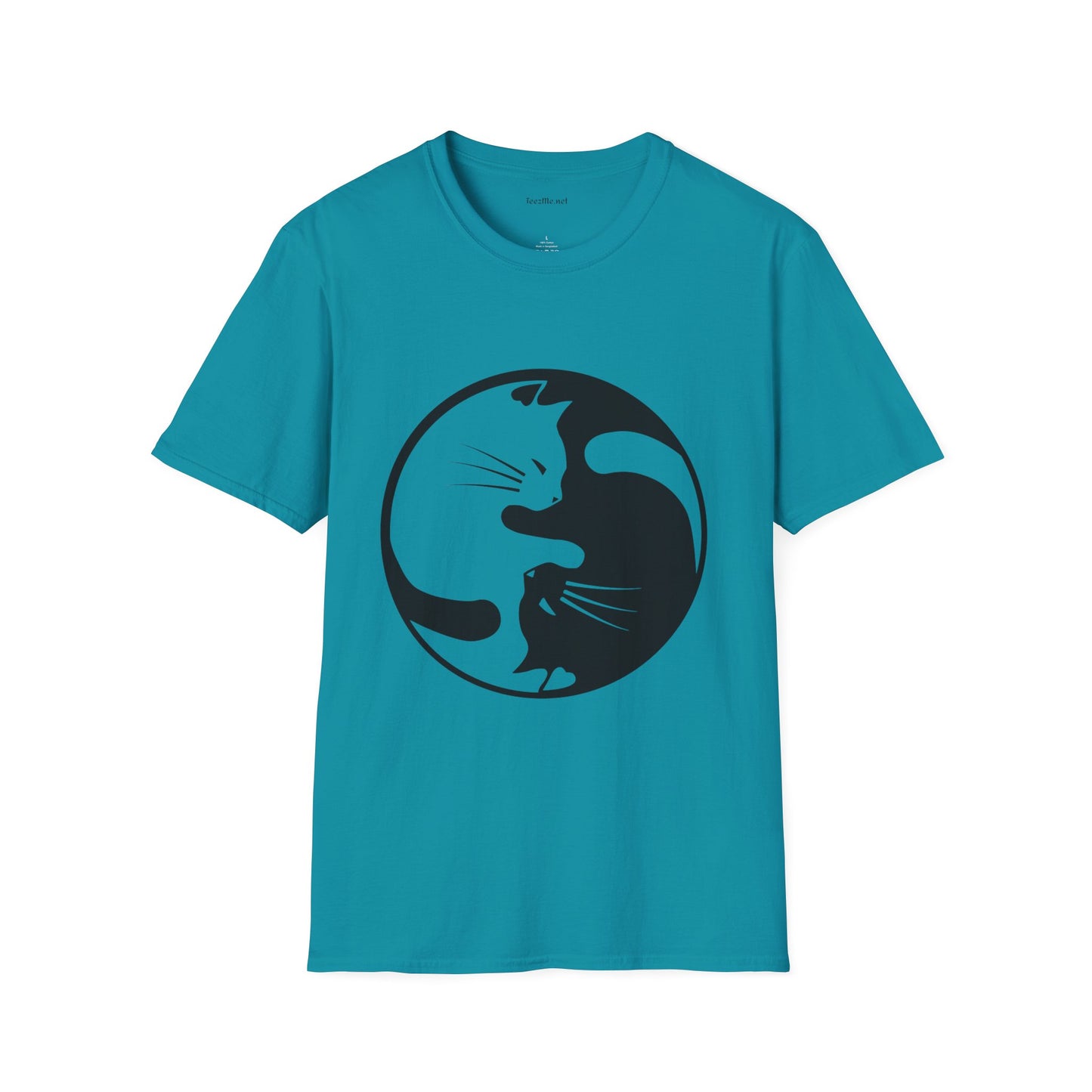 Yin Yang Cat3 Unisex Soft T-Shirt 100% Cotton Graphic