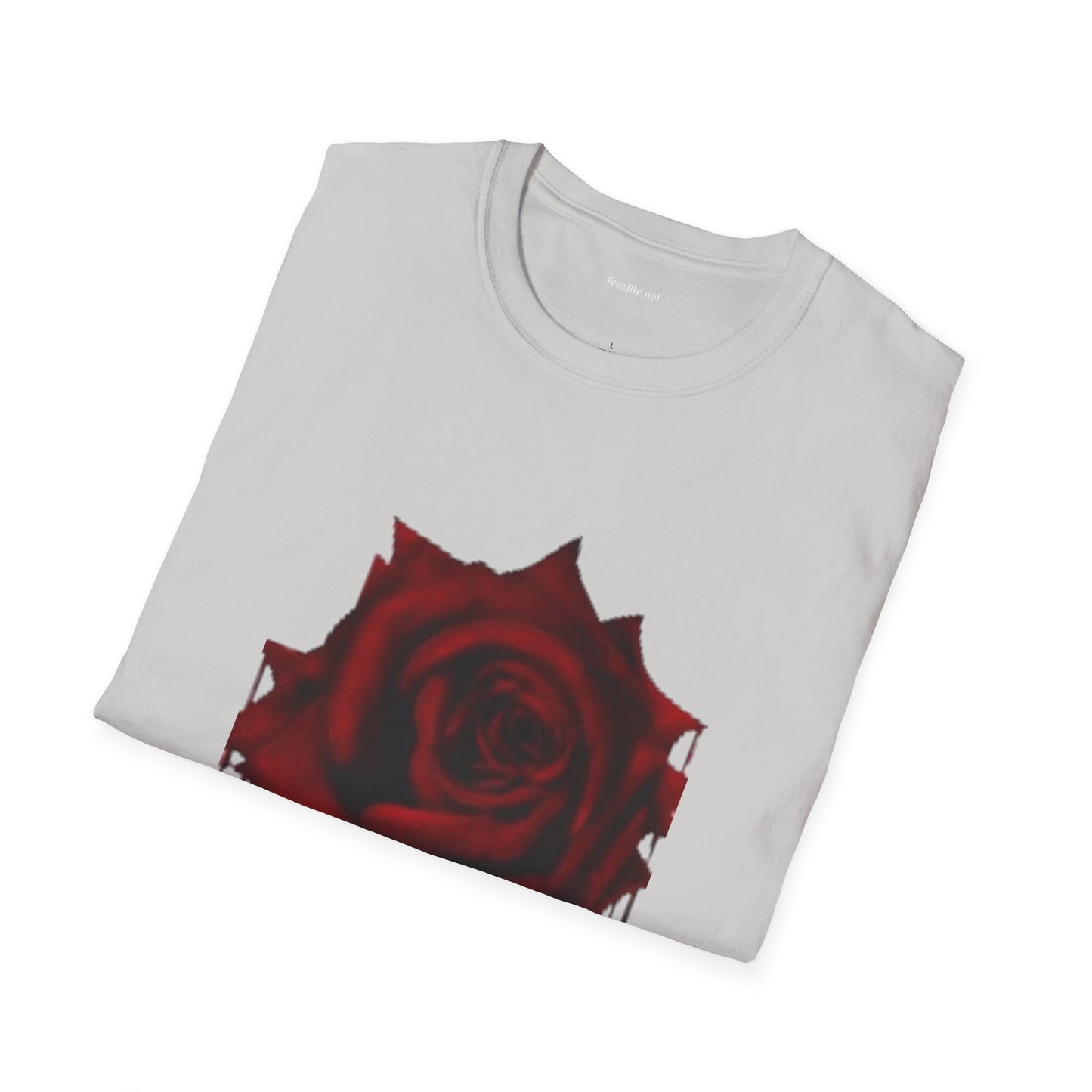 Bleeding Rose Illustration - Unisex Softstyle T-Shirt 100% Cotton Graphic