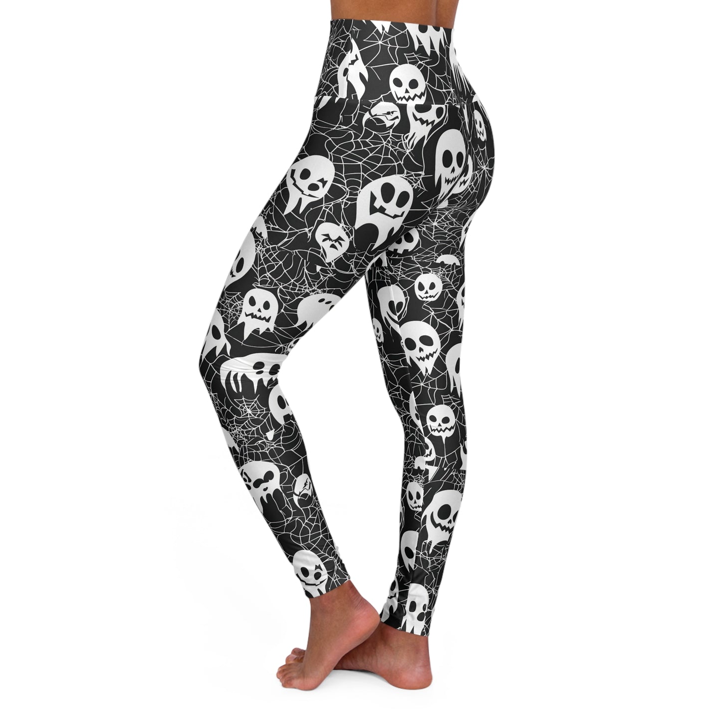 Spooky Ghost High Waisted Yoga Leggings (AOP)