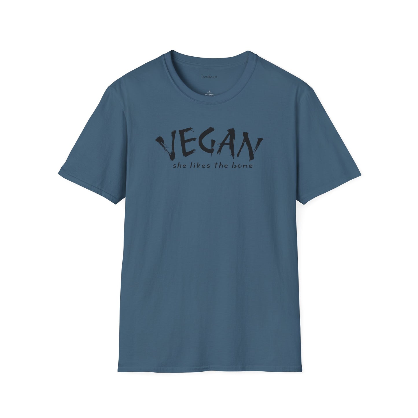 VEGAN she likes the bone Unisex Softstyle T-Shirt 100% Cotton Graphic