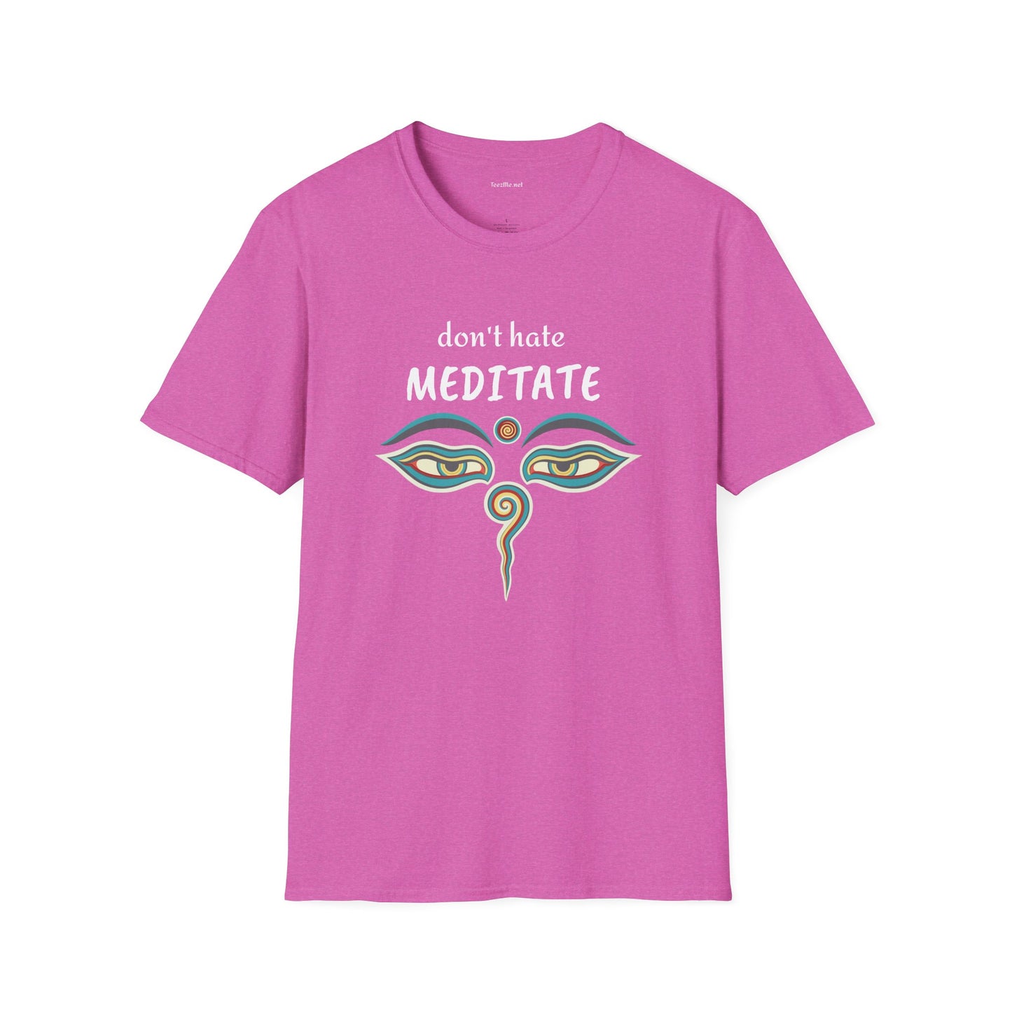 Don't hate MEDITATE - Unisex Softstle T-Shirt 100% Cotton Graphic #yoga
