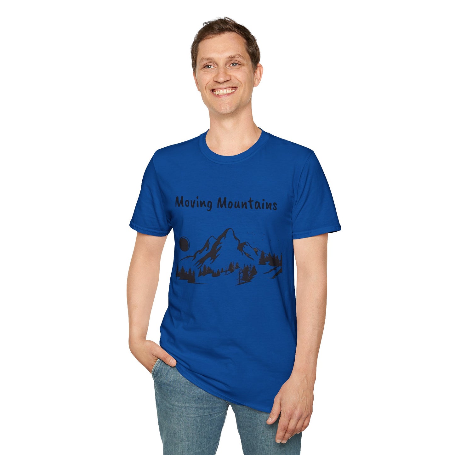 Moving Mountains - Unisex Softstyle T-Shirt 100% Cotton Graphic