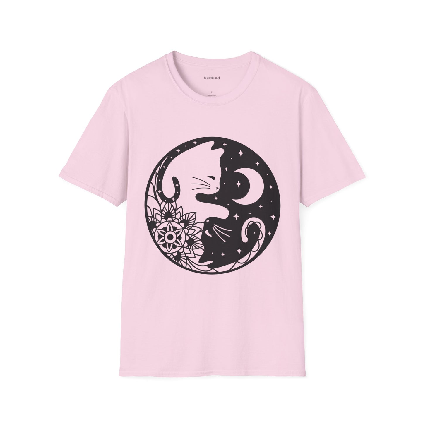 Yin Yang Cat1 Unisex Soft T-Shirt 100% Cotton Graphic
