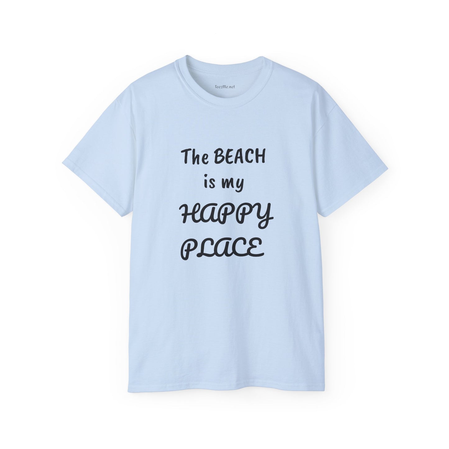 The BEACH is my Happy Place - Unisex Ultra Cotton Tee 100% Cotton Graphic