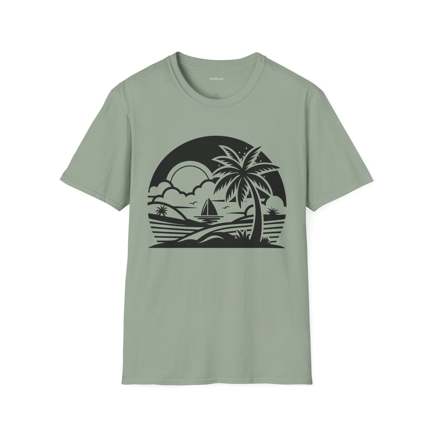 Beach Sunrise - Unisex Softstyle T-Shirt 100% Cotton Graphic