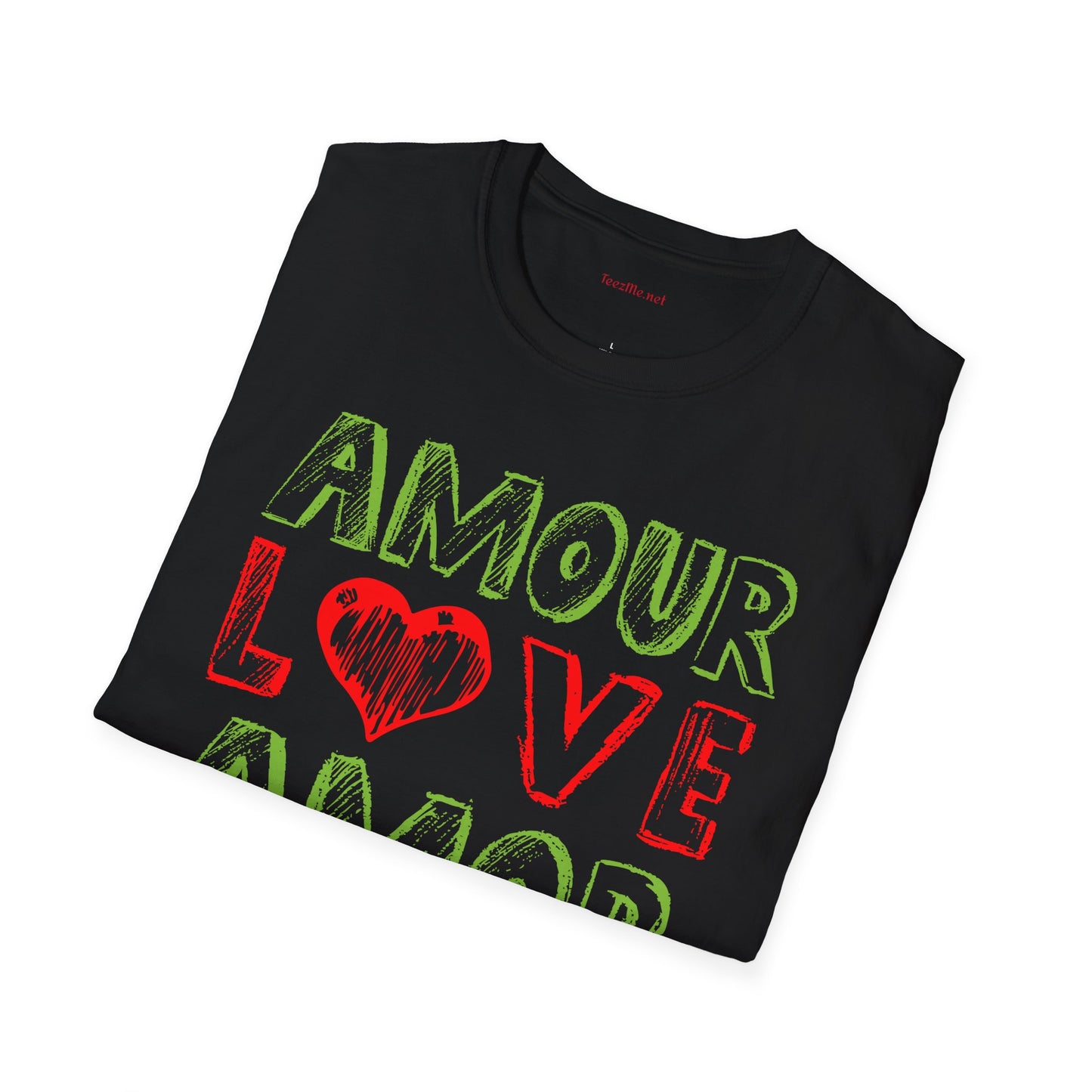 Amour Love Amor Amore Unisex Softstyle T-Shirt 100% Cotton Graphic