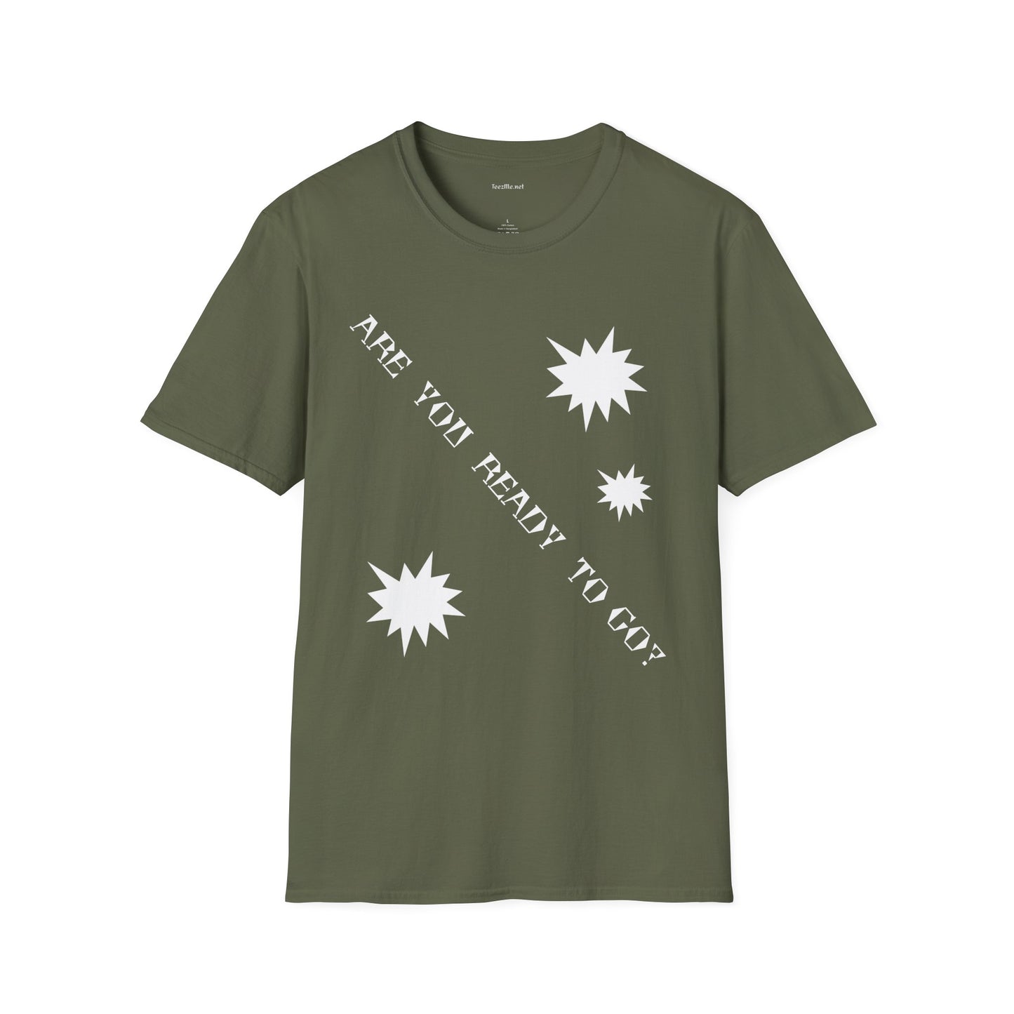 ARE YOU READY TO GO? - Unisex Softstyle T-Shirt 100% Cotton Graphic