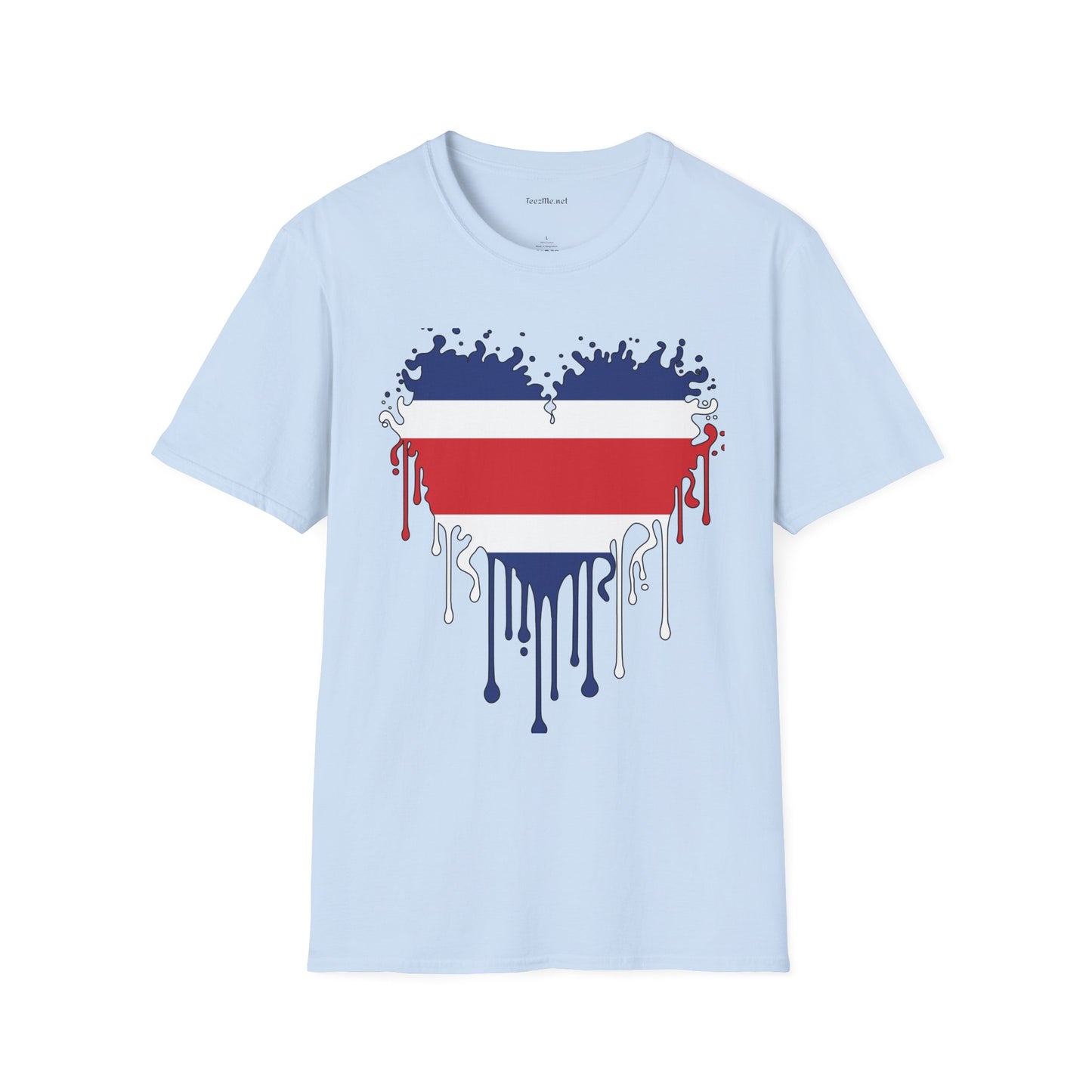 Costa Rica Dripping Heart Unisex Softstyle T-Shirt 100% Cotton