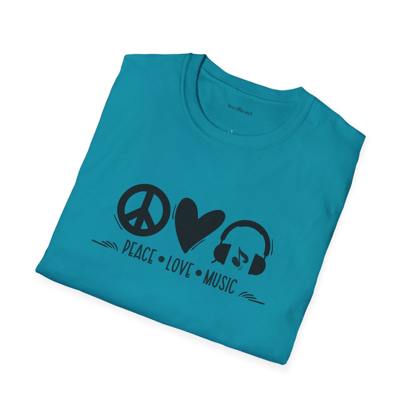 Peace Love Music - Unisex Softstyle T-Shirt 100% Cotton Graphic