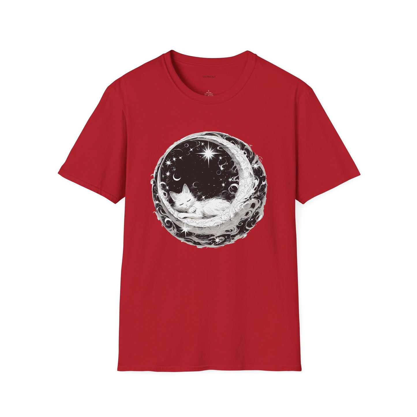 Moon Cat - Unisex Softstyle T-Shirt 100% Cotton Graphic