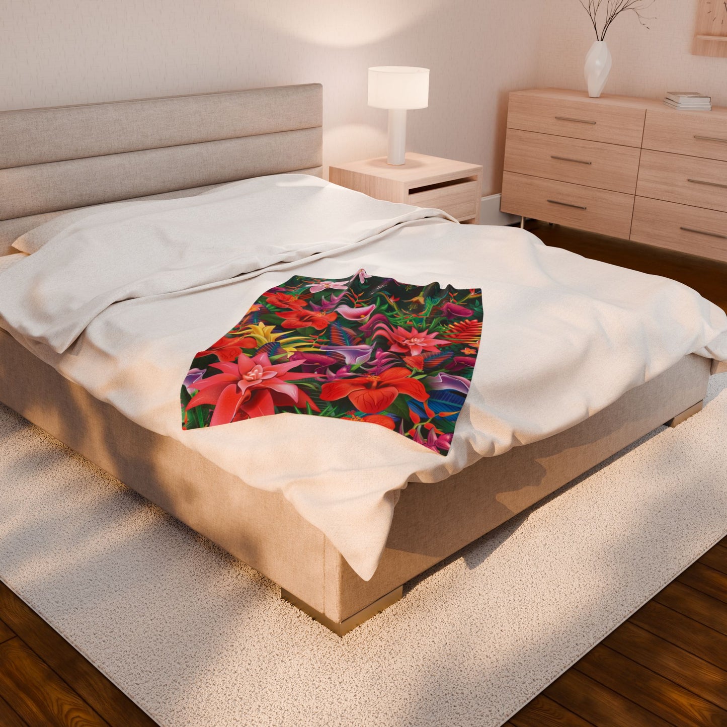 Tropical Dreams Velveteen Plush Blanket