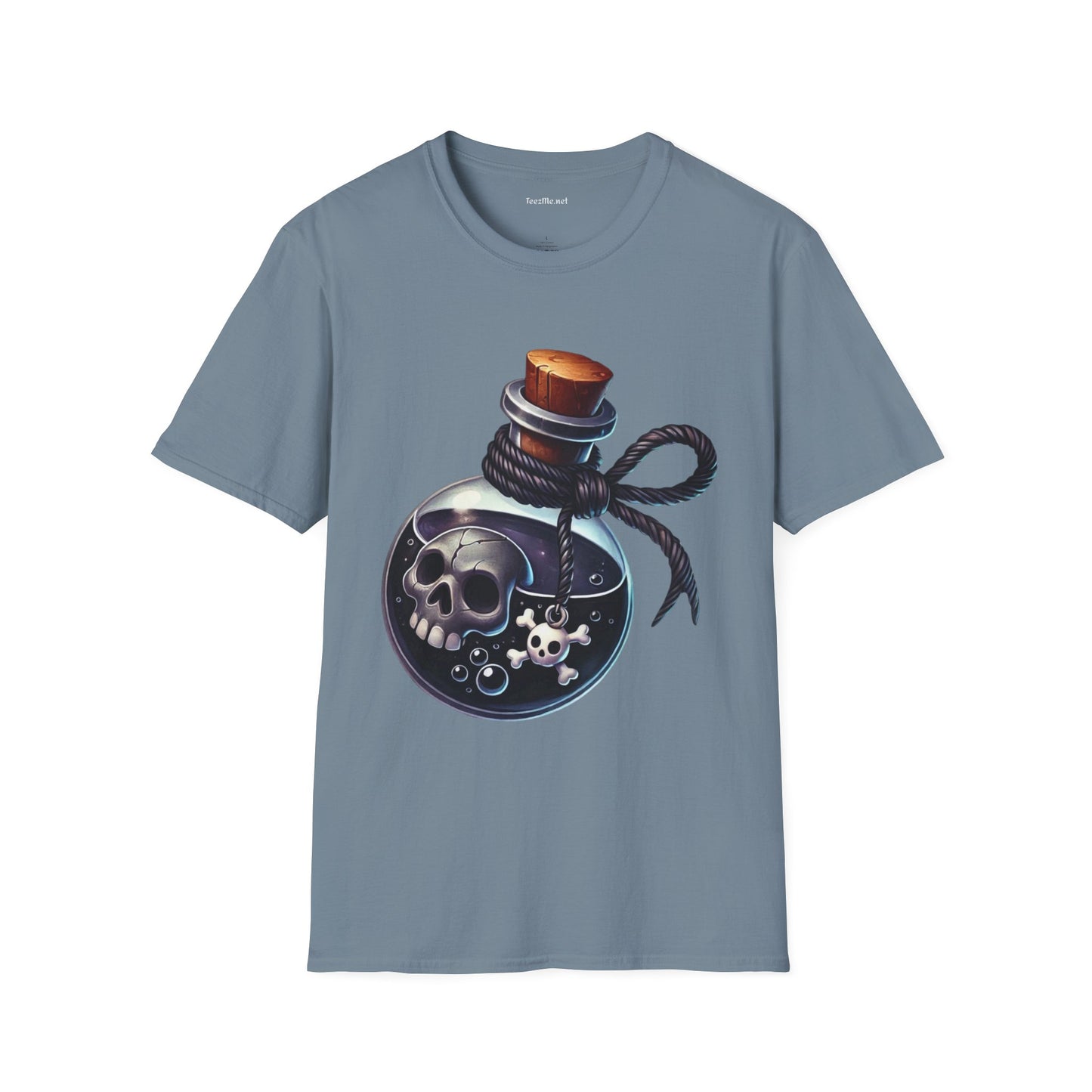 Potion with Skeleton Unisex Soft T-Shirt 100% Cotton Graphic