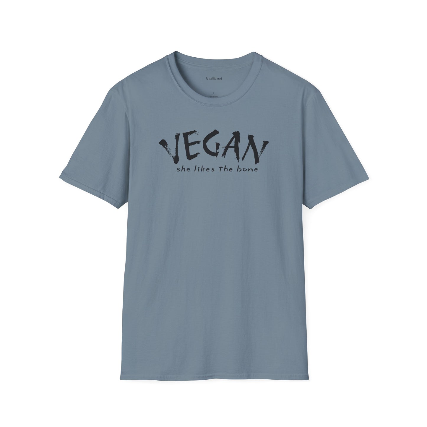 VEGAN she likes the bone Unisex Softstyle T-Shirt 100% Cotton Graphic