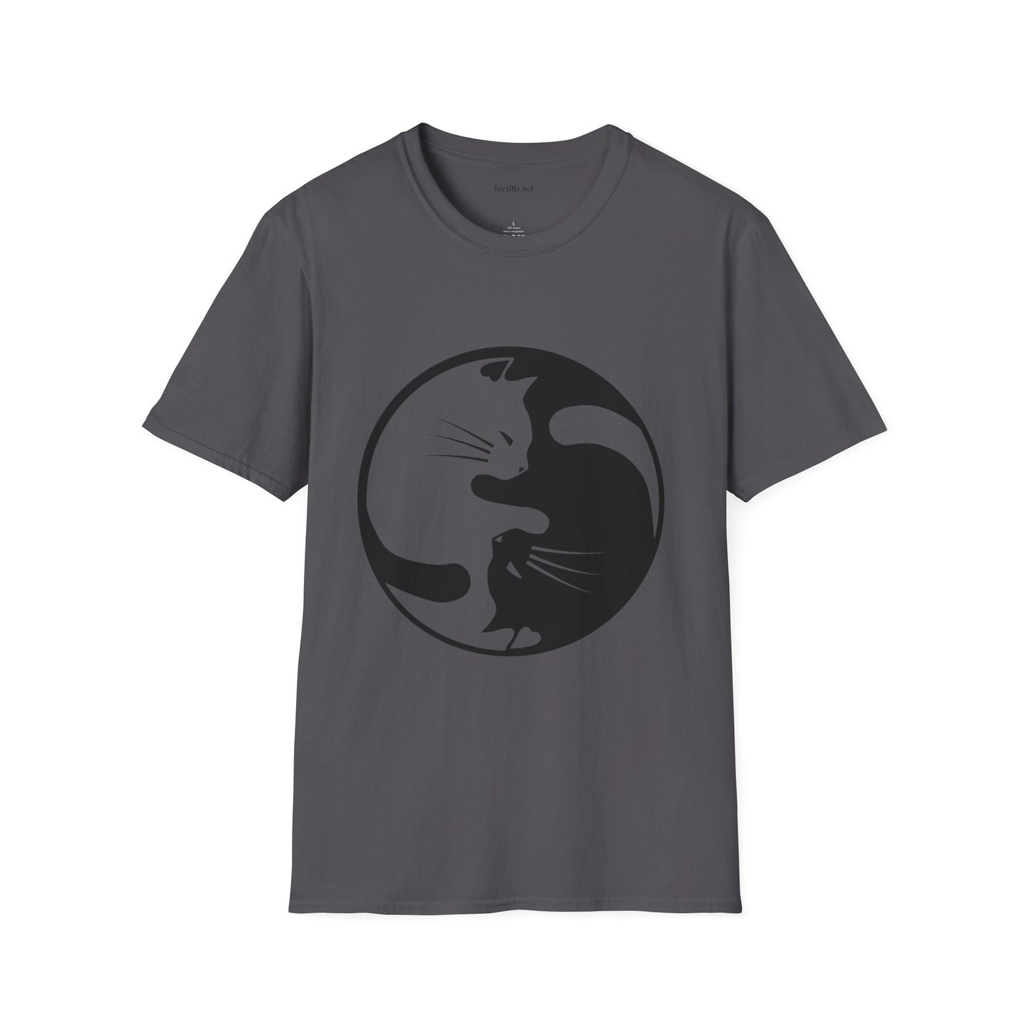 Yin Yang Cat3 Unisex Soft T-Shirt 100% Cotton Graphic