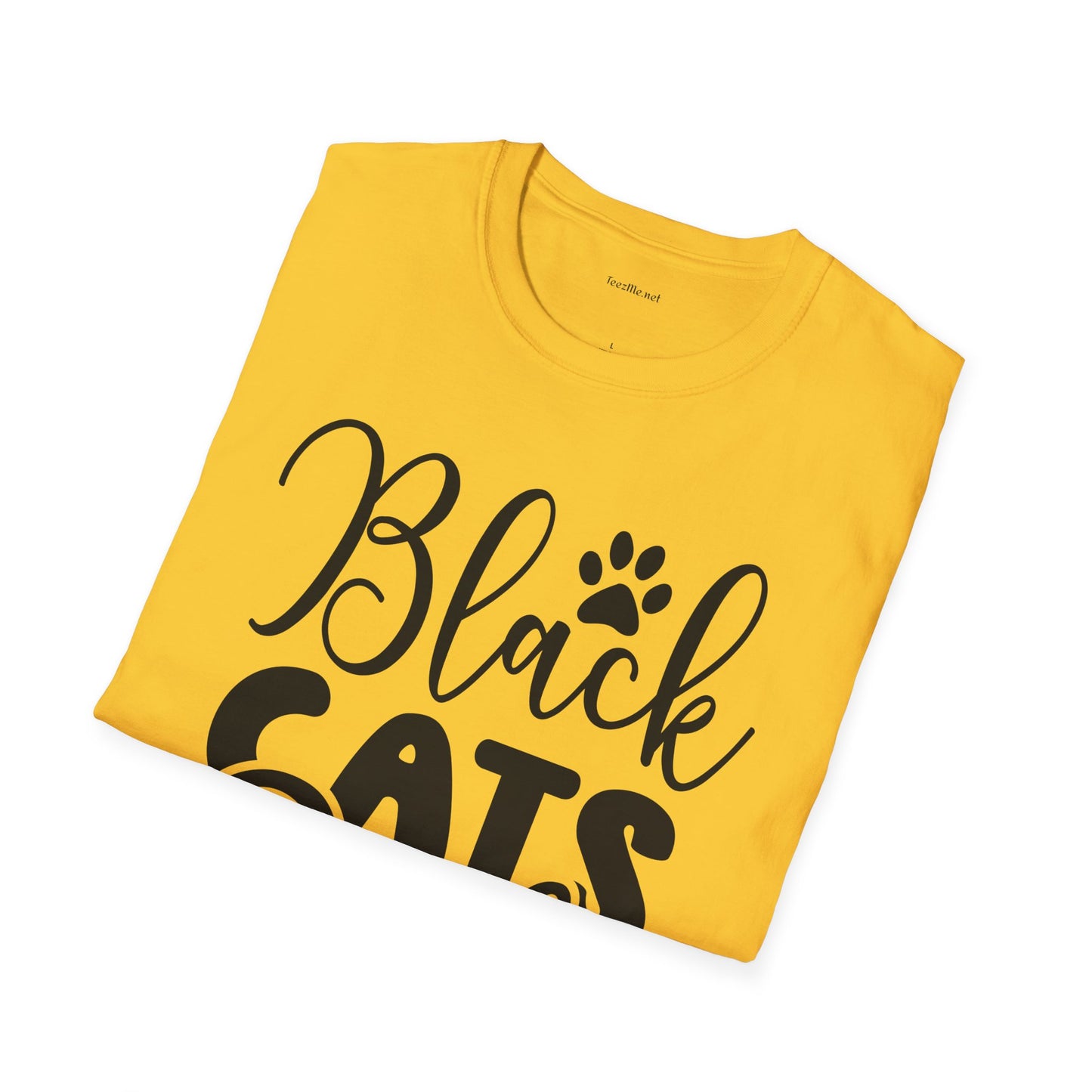 Black Cats Only - Unisex Softstyle T-Shirt 100% Cotton Graphic