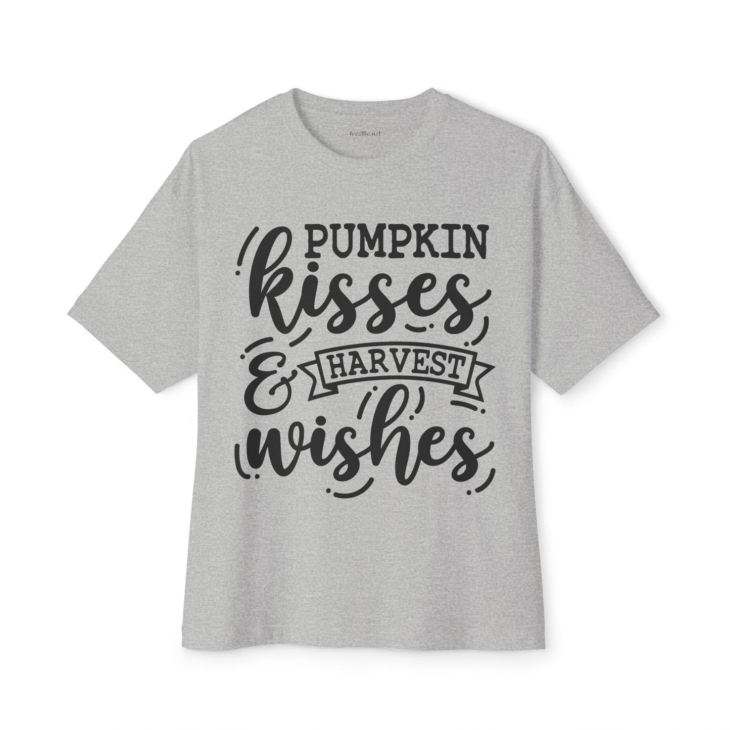 Pumpkin Kisses and Harvest Wishes Unisex Oversized Boxy Tee