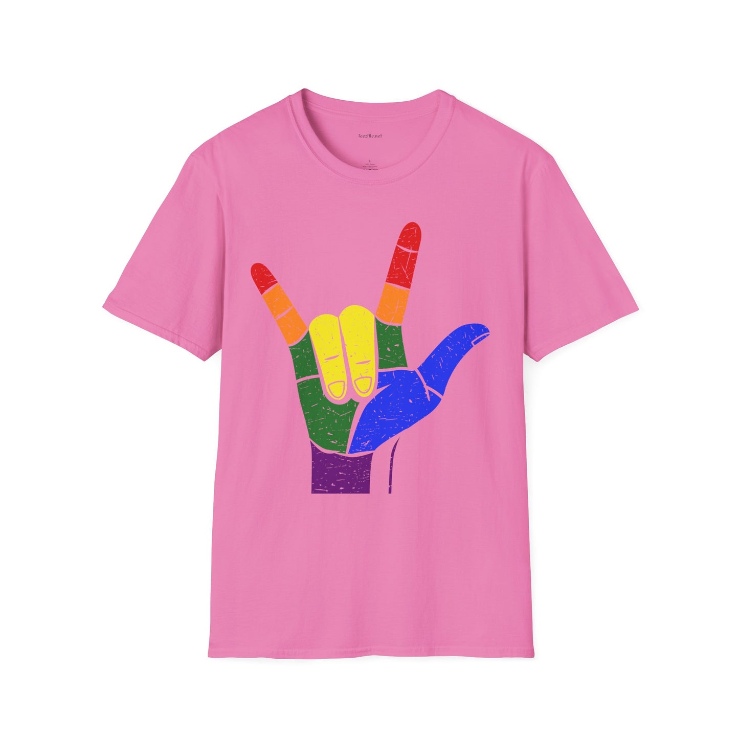 ASL Love LGBT  - Unisex Softstyle T-Shirt 100% Cotton Graphic