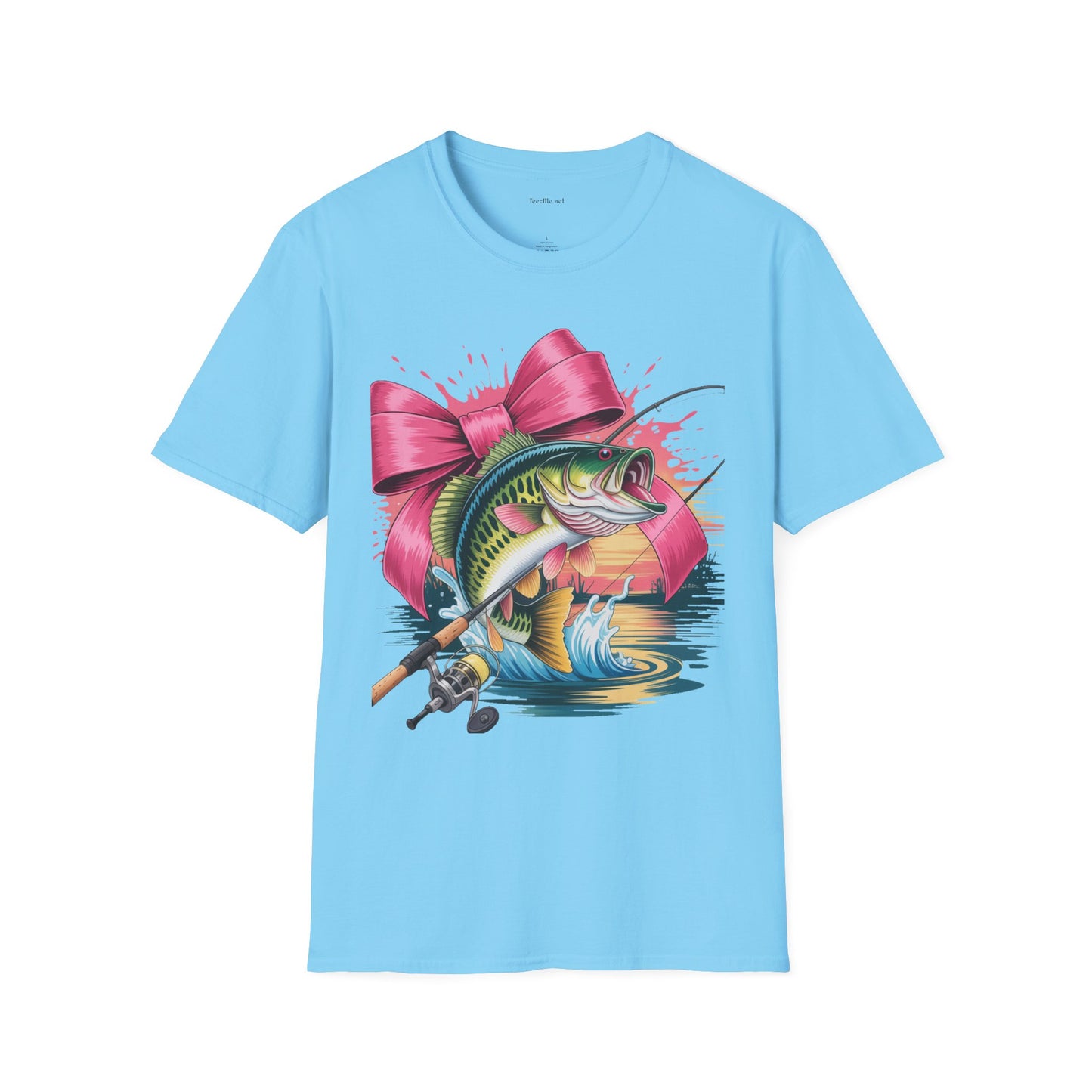 Fishing Girl - Unisex Softstyle T-Shirt 100% Cotton Graphic
